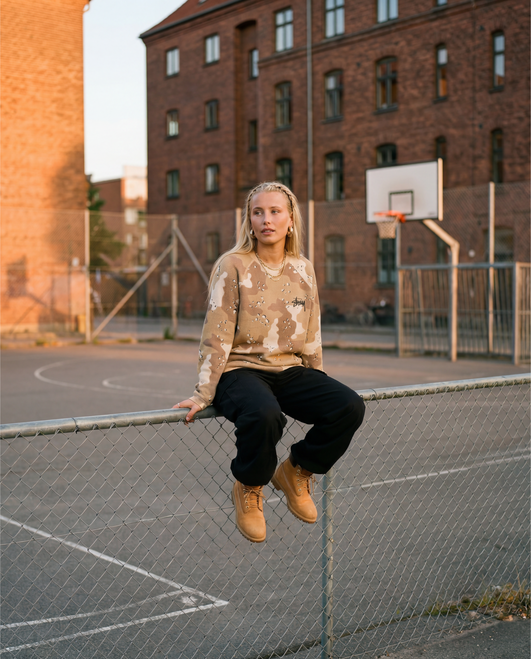 Stussy Raglan Thermal L/S Crew Desert Camo