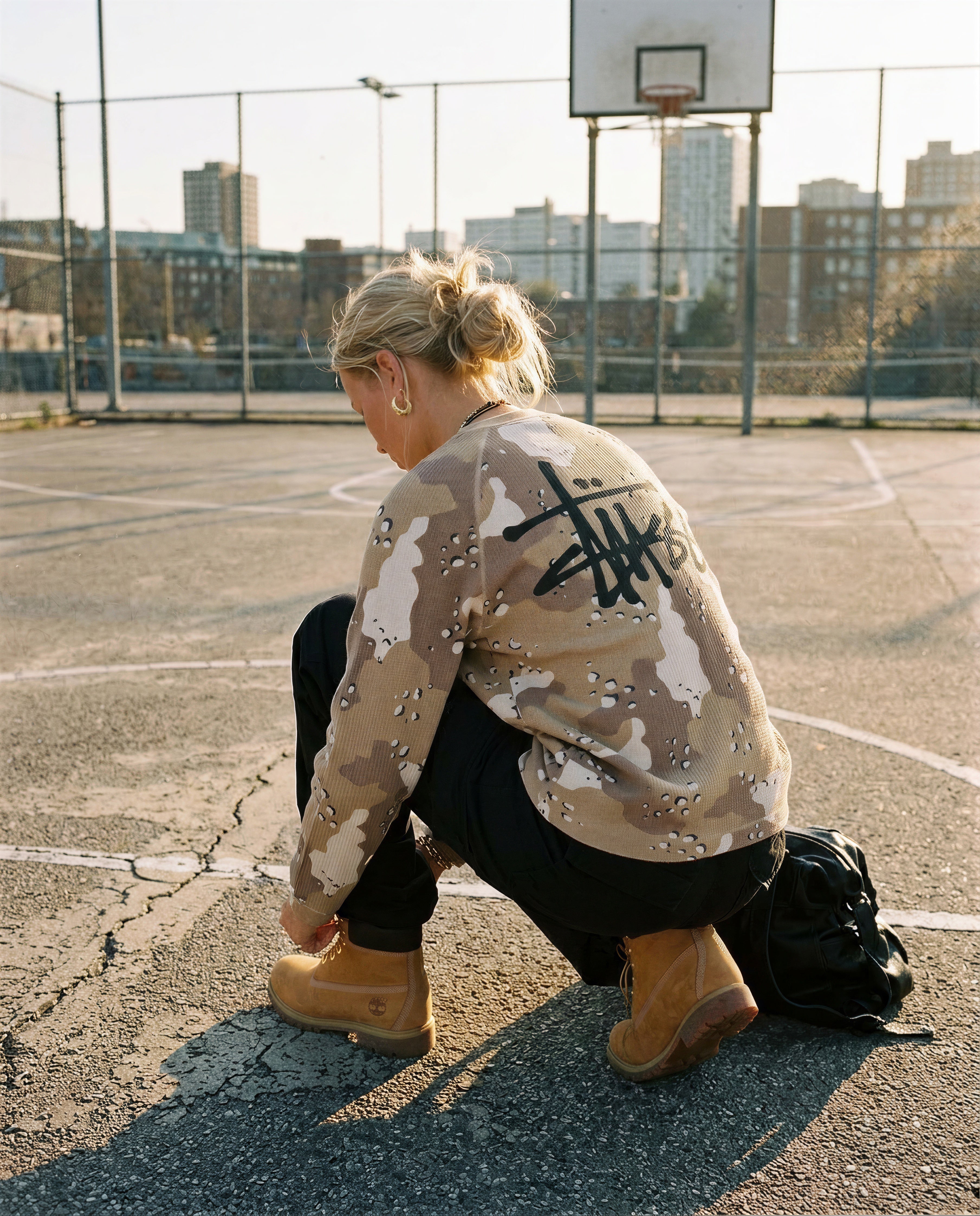 Stussy Raglan Thermal L/S Crew Desert Camo