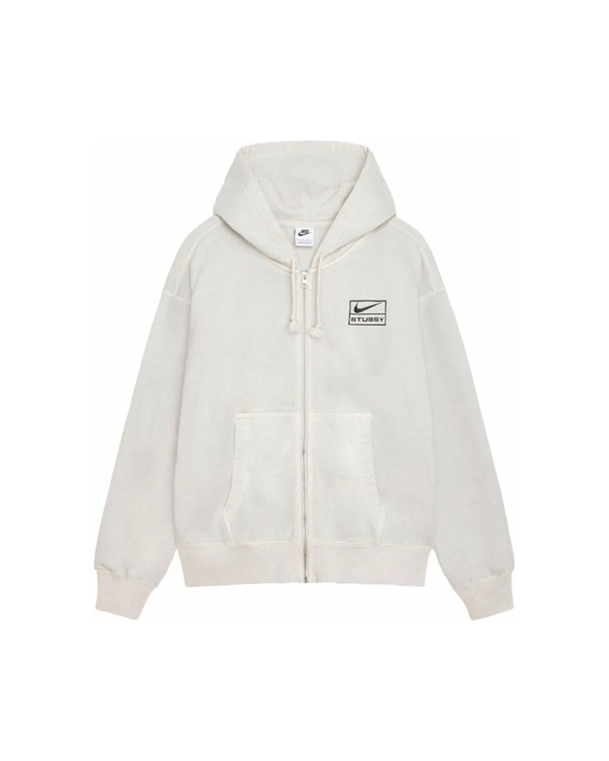 Stussy x Nike Pigment Dyed Fleece Zip Hoodie (SS24) Light Bone
