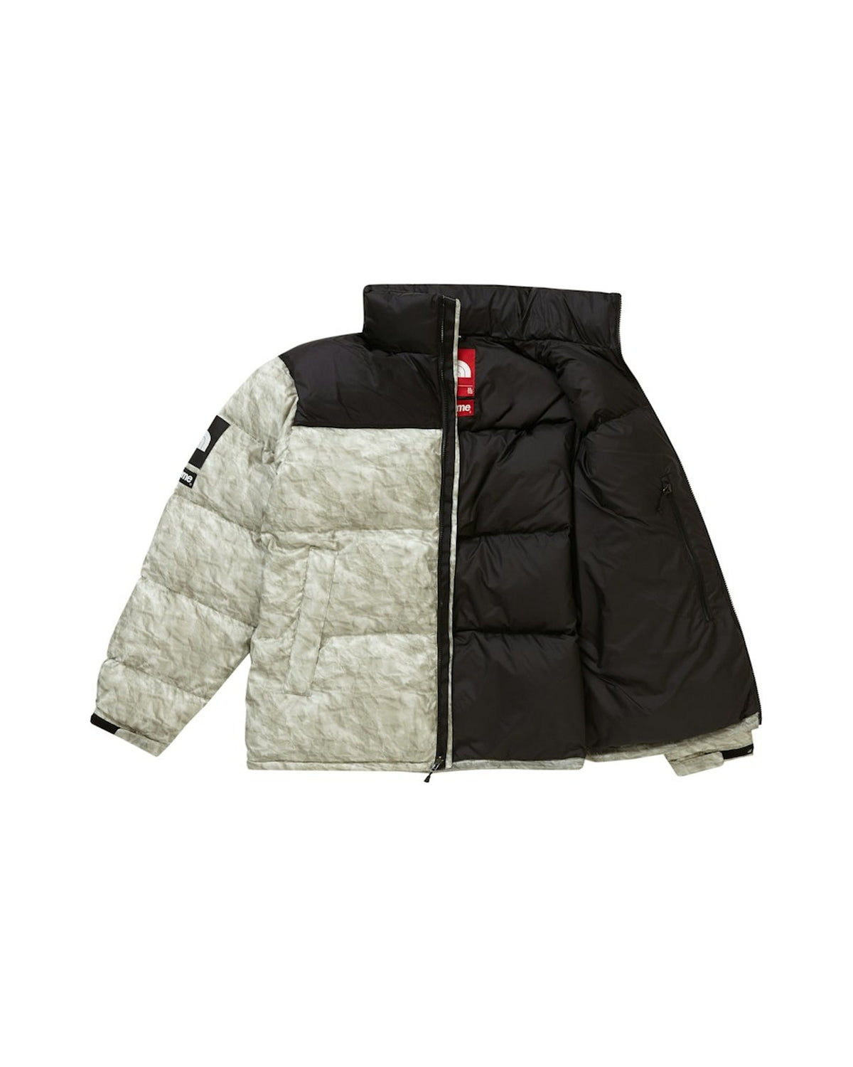 Supreme The North Face Paper Print Nuptse Jacket Paper Print
