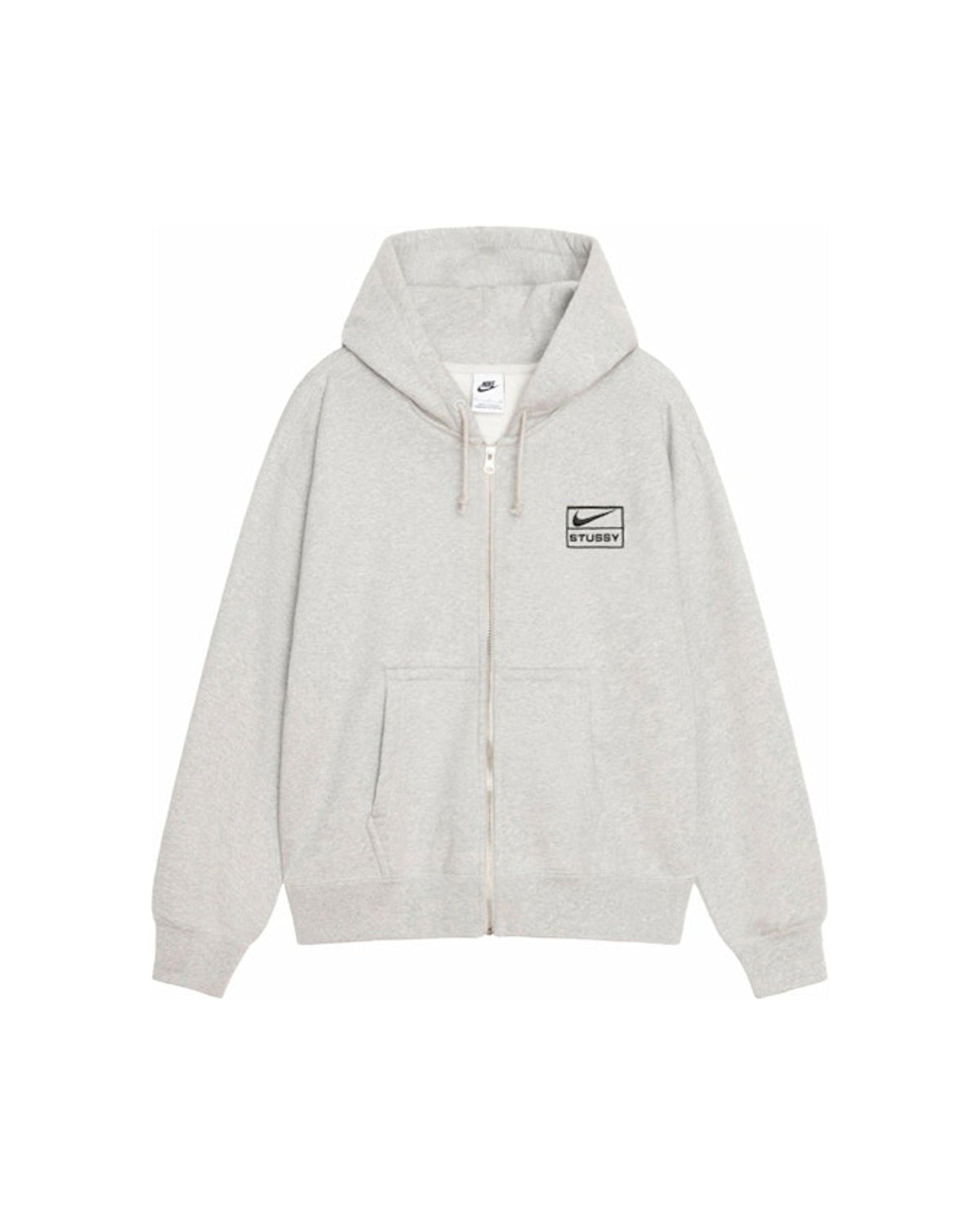 Stussy x Nike Fleece Zip Hoodie (SS24) Grey Heather