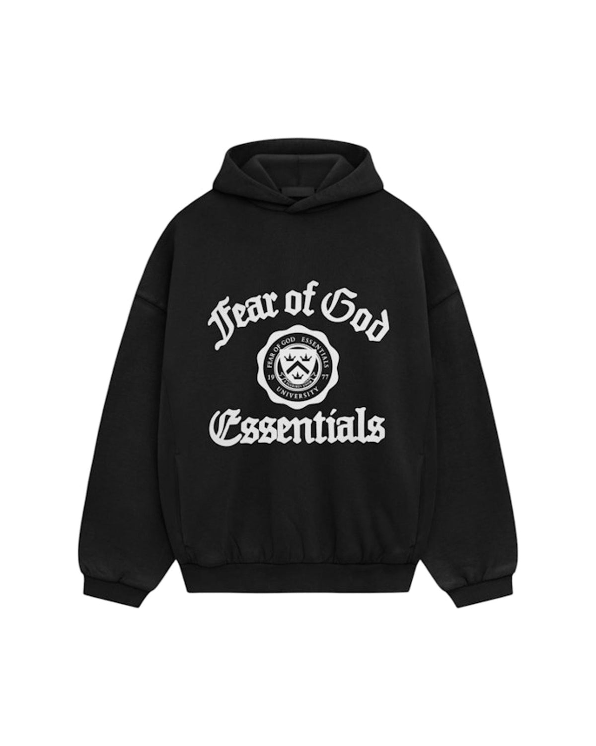 Fear of God Essentials Heavy Fleece Vintage Shrunken Hoodie Black