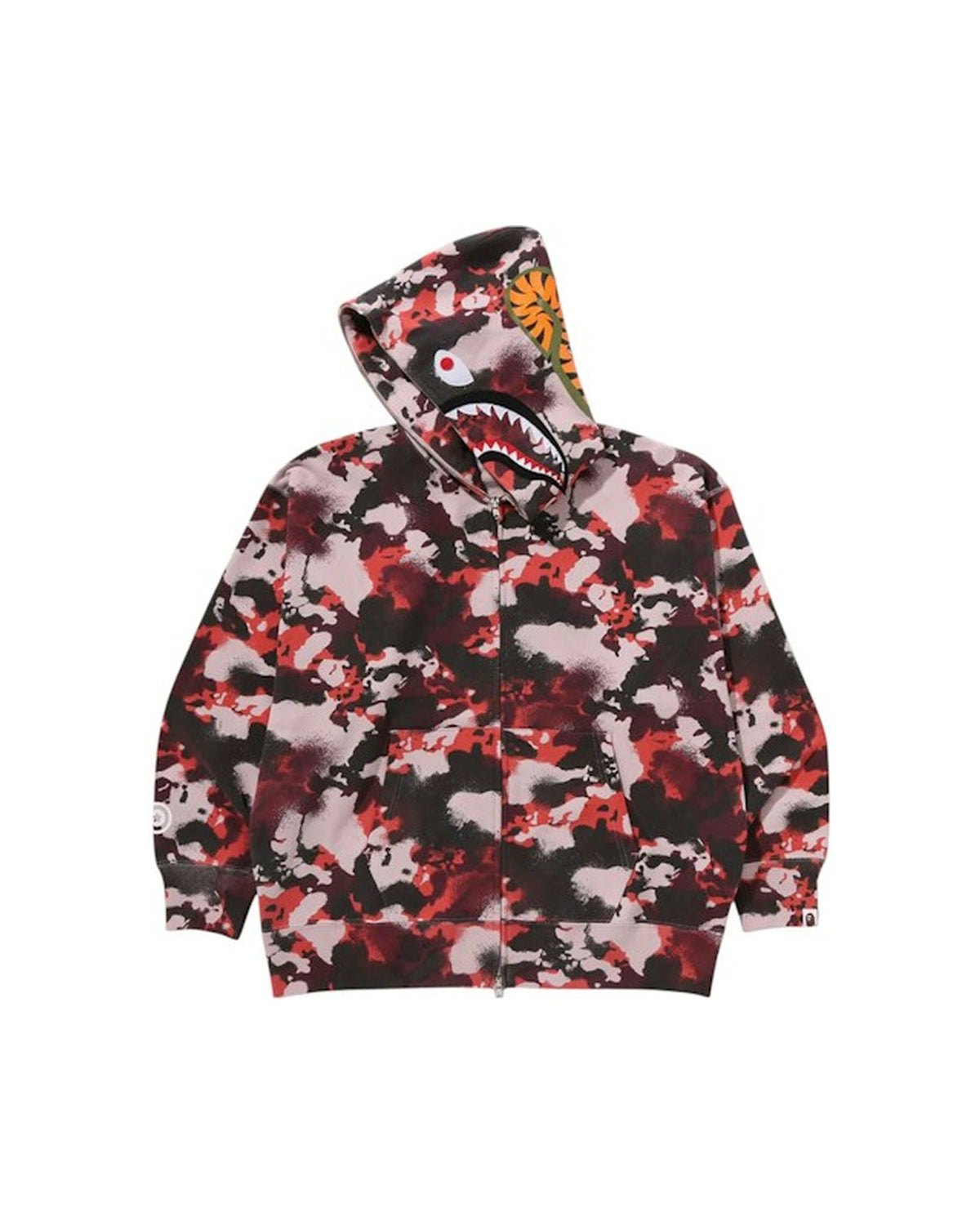 BAPE Map Camo Shark Full Zip Hoodie Red