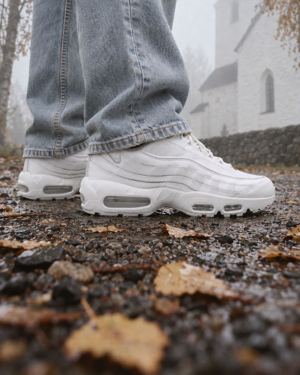Nike Air Max 95 Essential White Grey Fog - on-foot