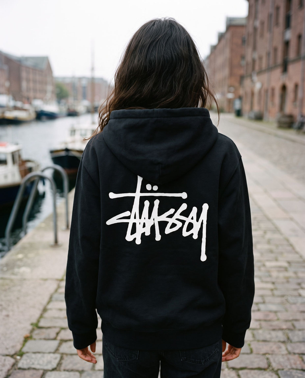 Stussy Basic Zip Hoodie Black - on-foot