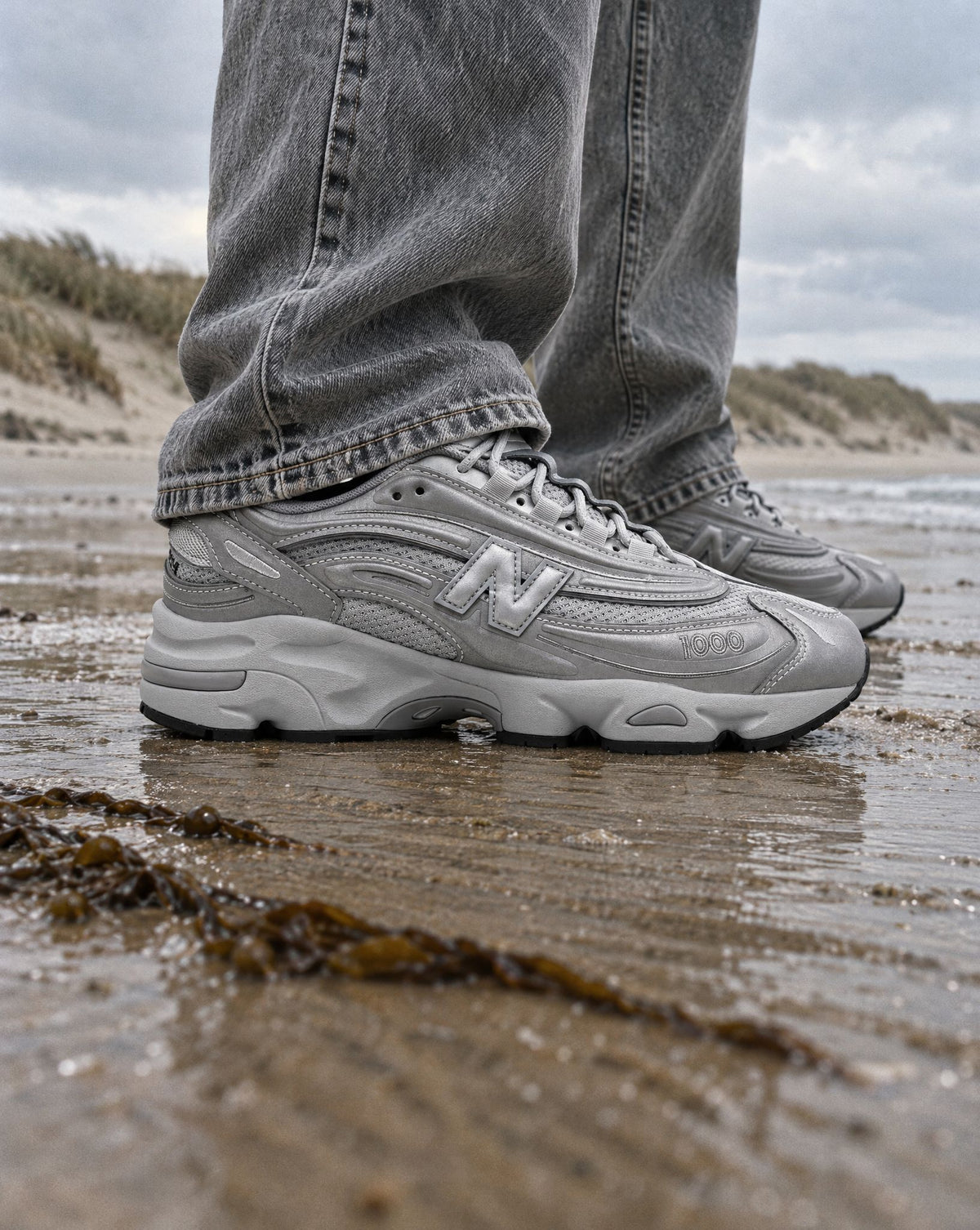New Balance 1000 Silver Reflective - on-foot