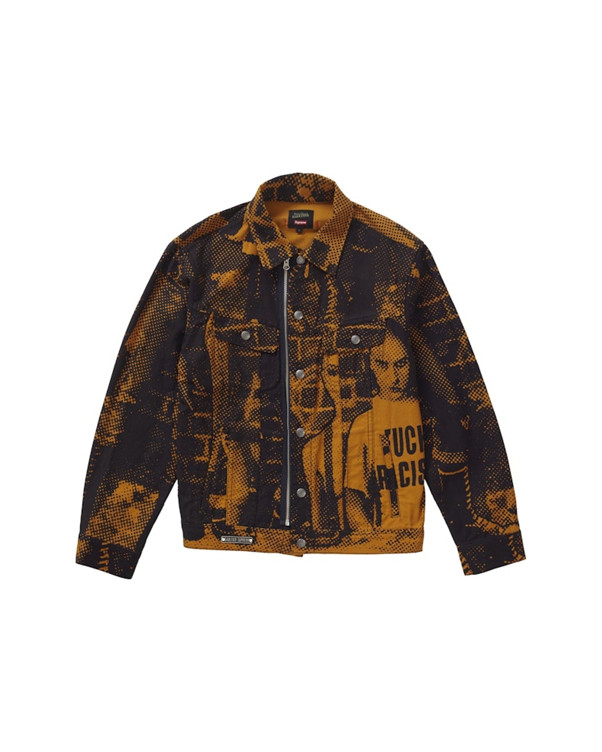 Supreme Jean Paul Gaultier Fuck Racism Trucker Jacket Gold