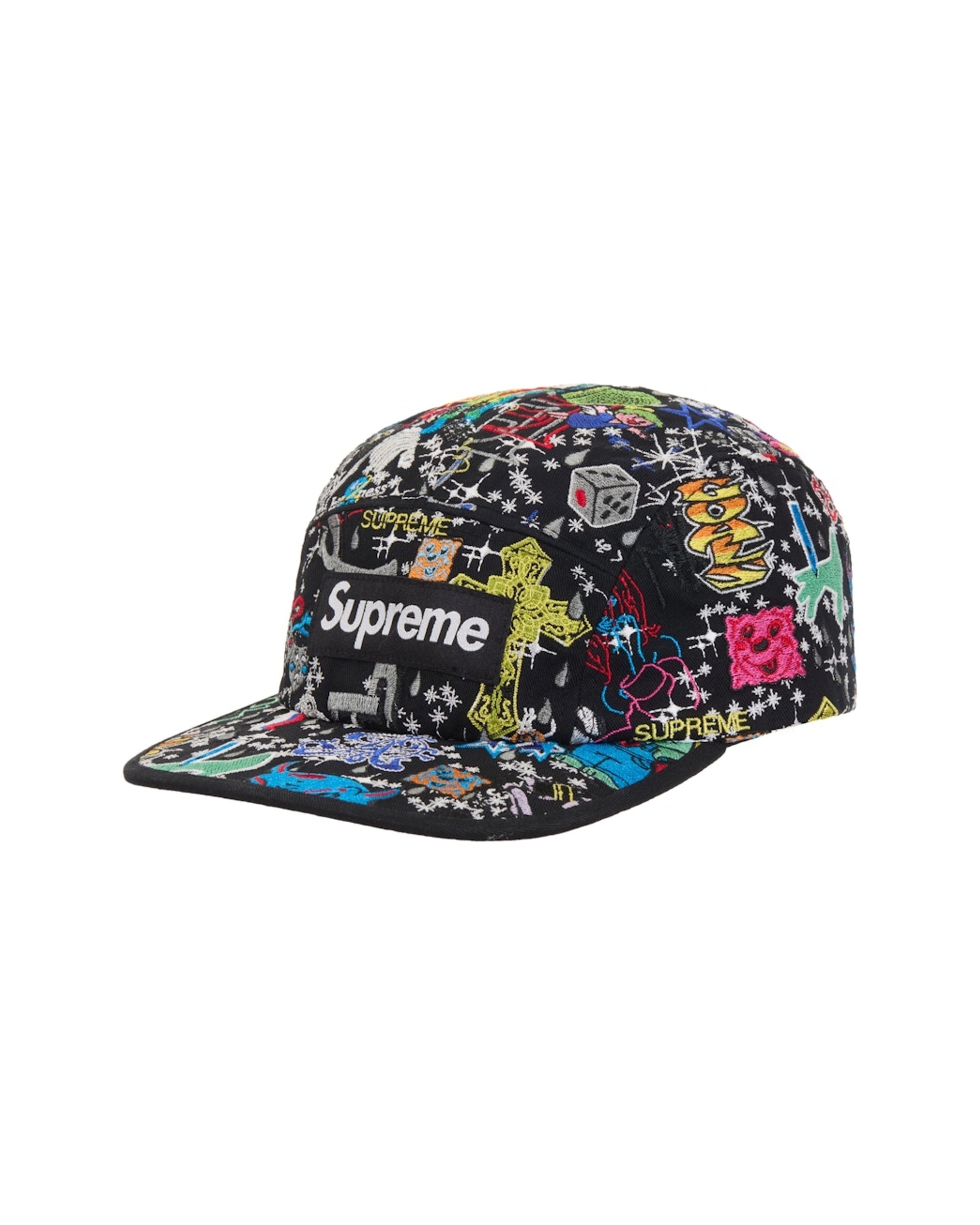 Supreme AOI Embroidered Camp Cap Black