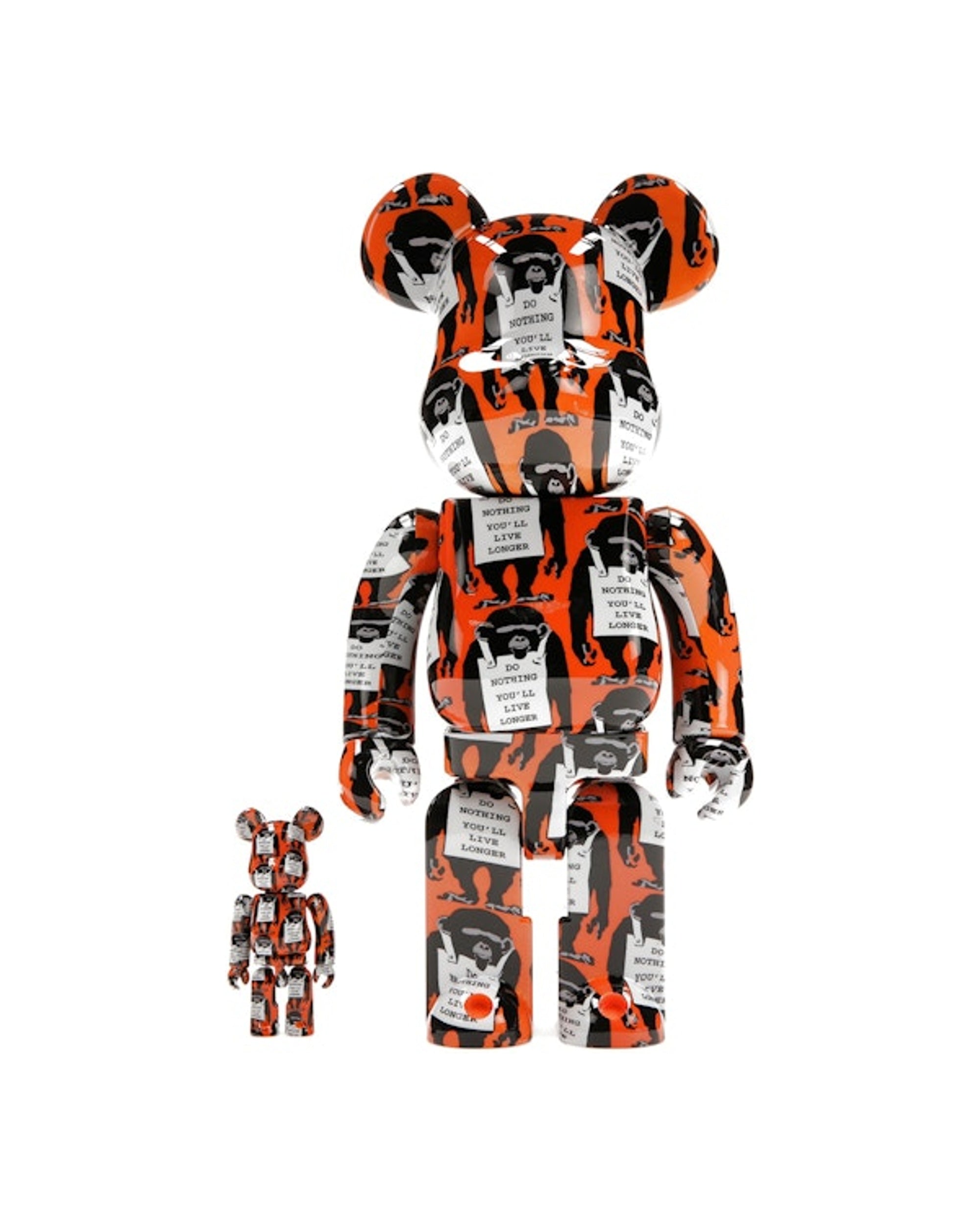 Bearbrick Monkey Sign 100% & 400% Set Orange