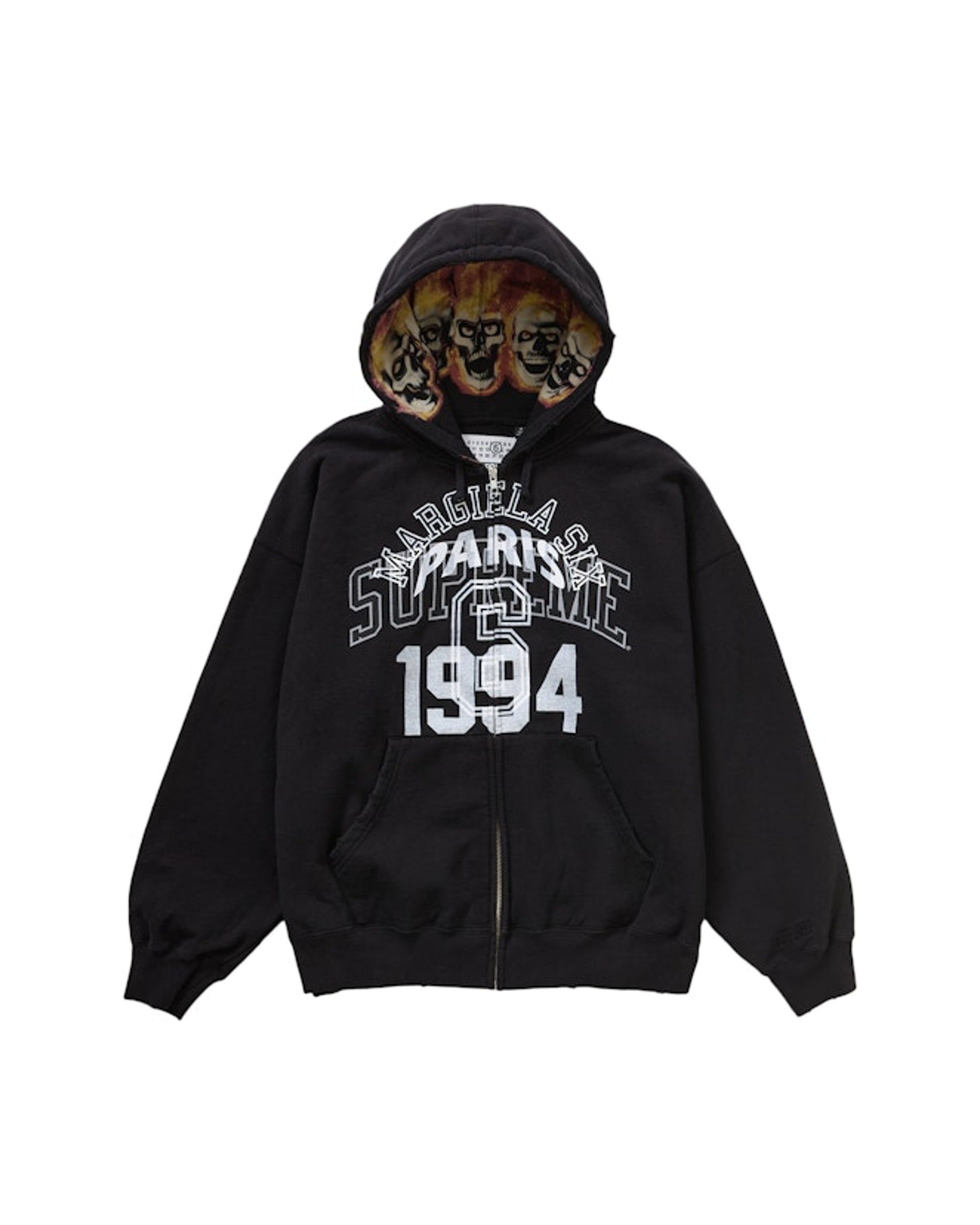 Supreme MM6 Maison Margiela Zip Up Hooded Sweatshirt Black