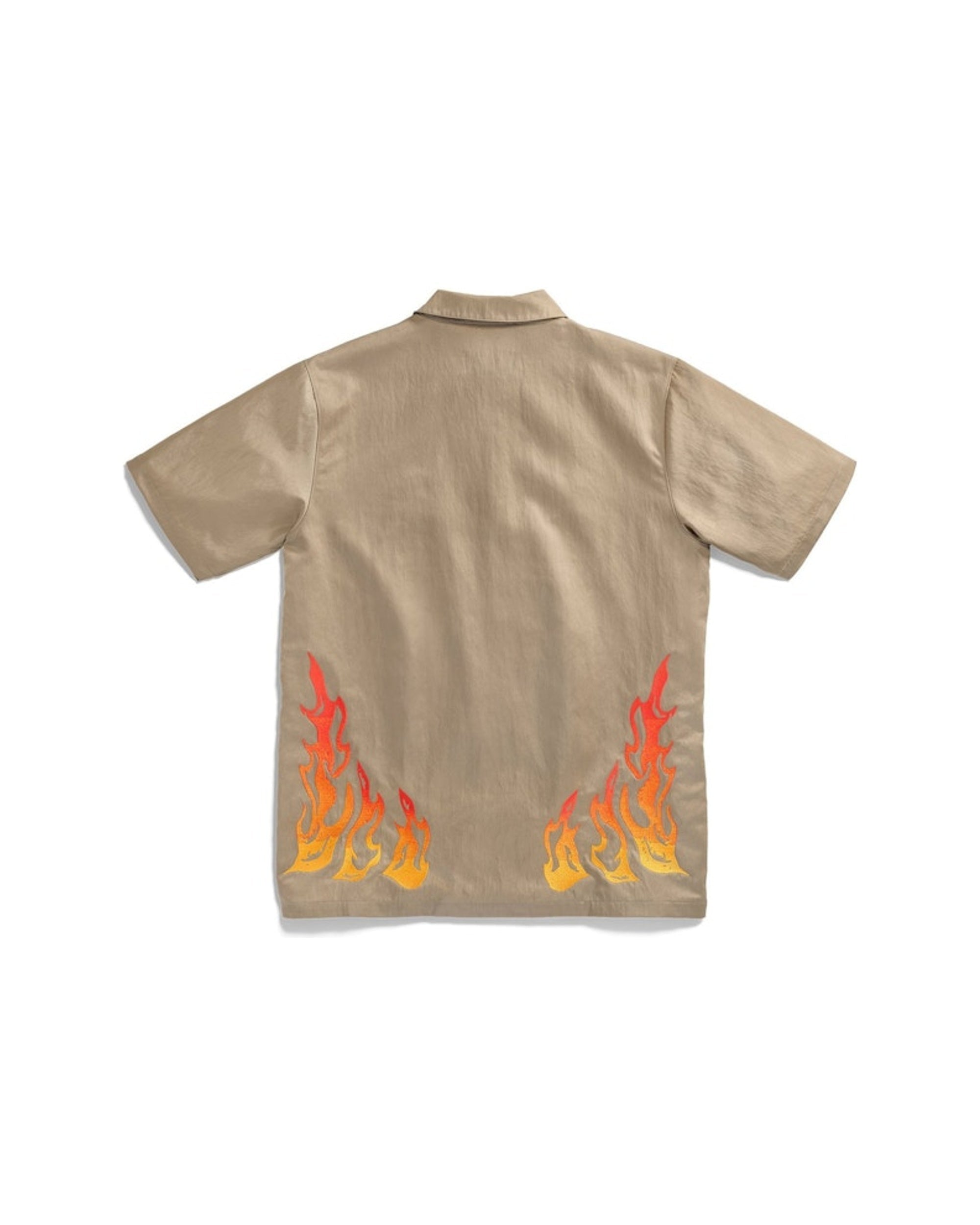 Travis Scott Cactus Jack x Jordan Button Down Shirt Khaki/University Red