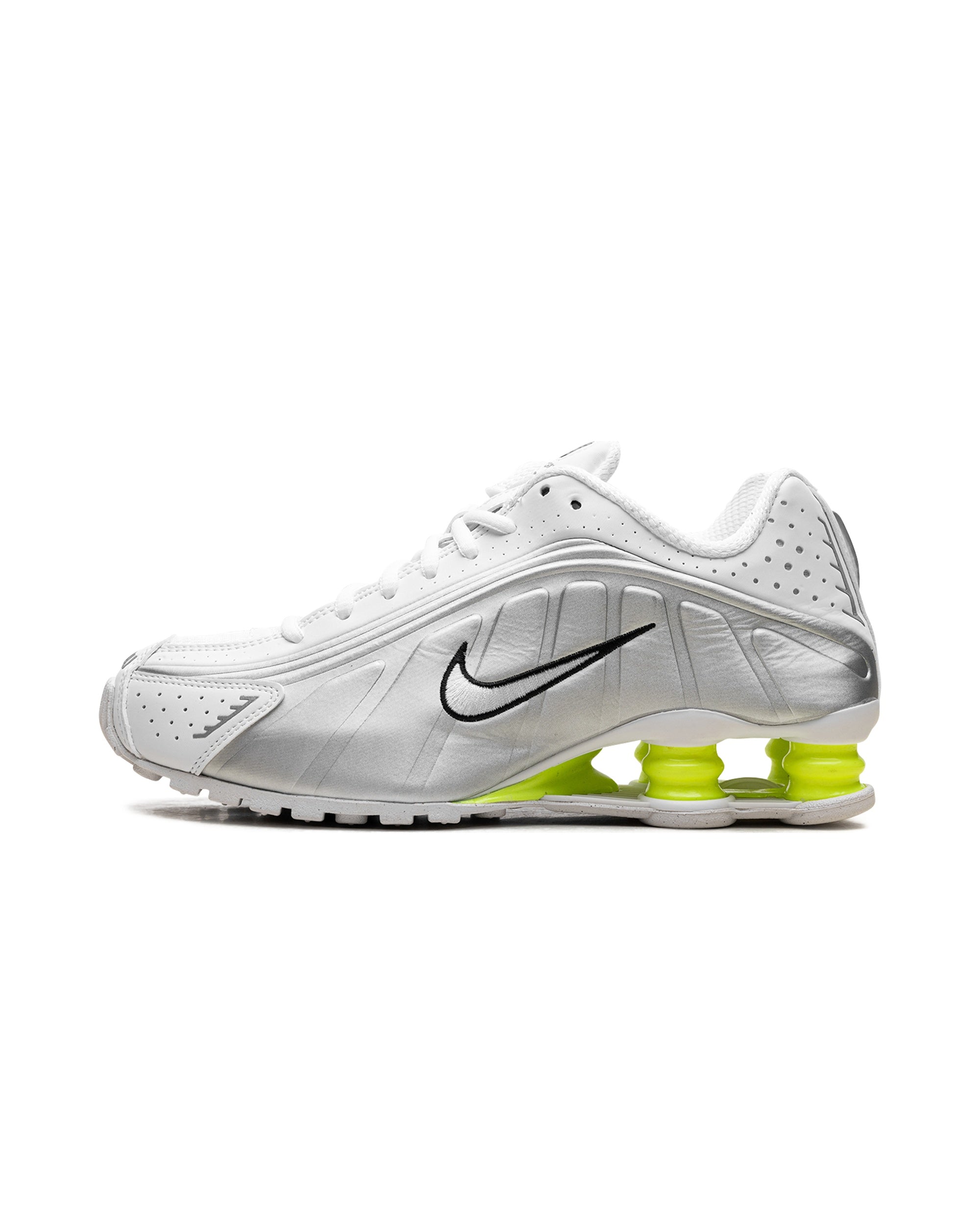 Nike Shox R4 White Metallic Silver Volt (Women's)