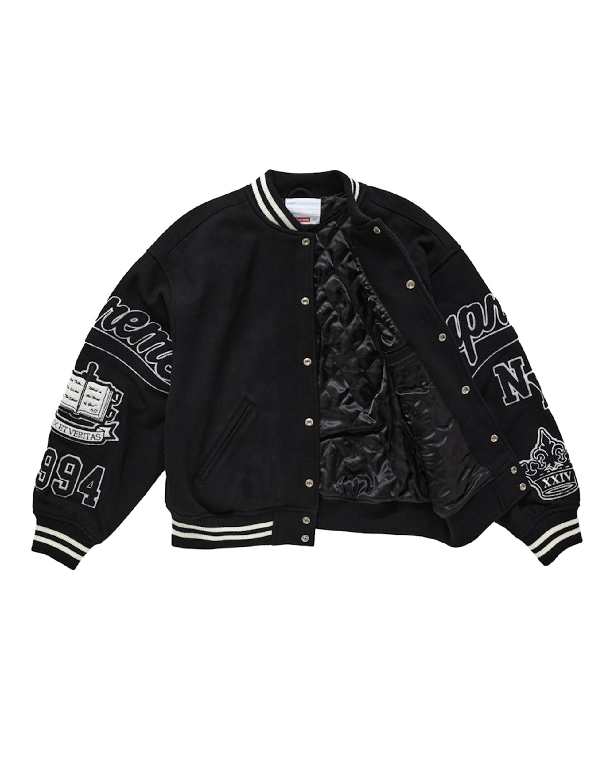 Supreme Veritas Varsity Jacket Black
