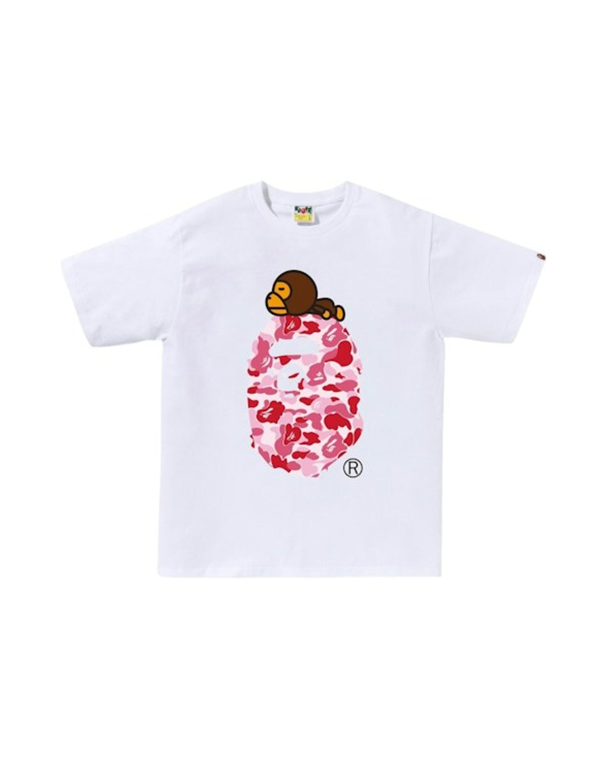 BAPE ABC Camo Milo On Big Ape Tee (FW25) White/Pink