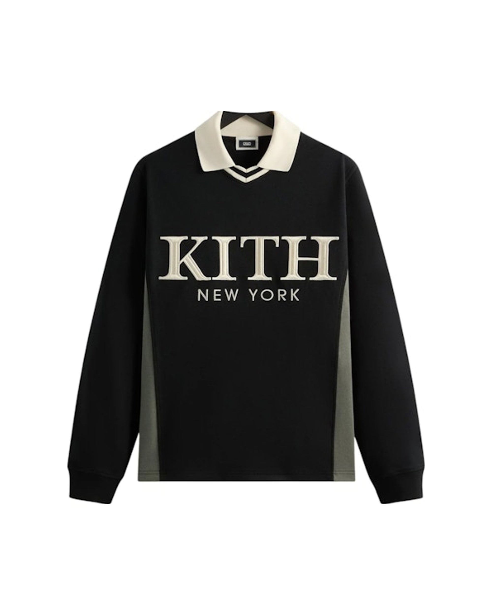 Kith Pique Long Sleeve Tap Polo Black