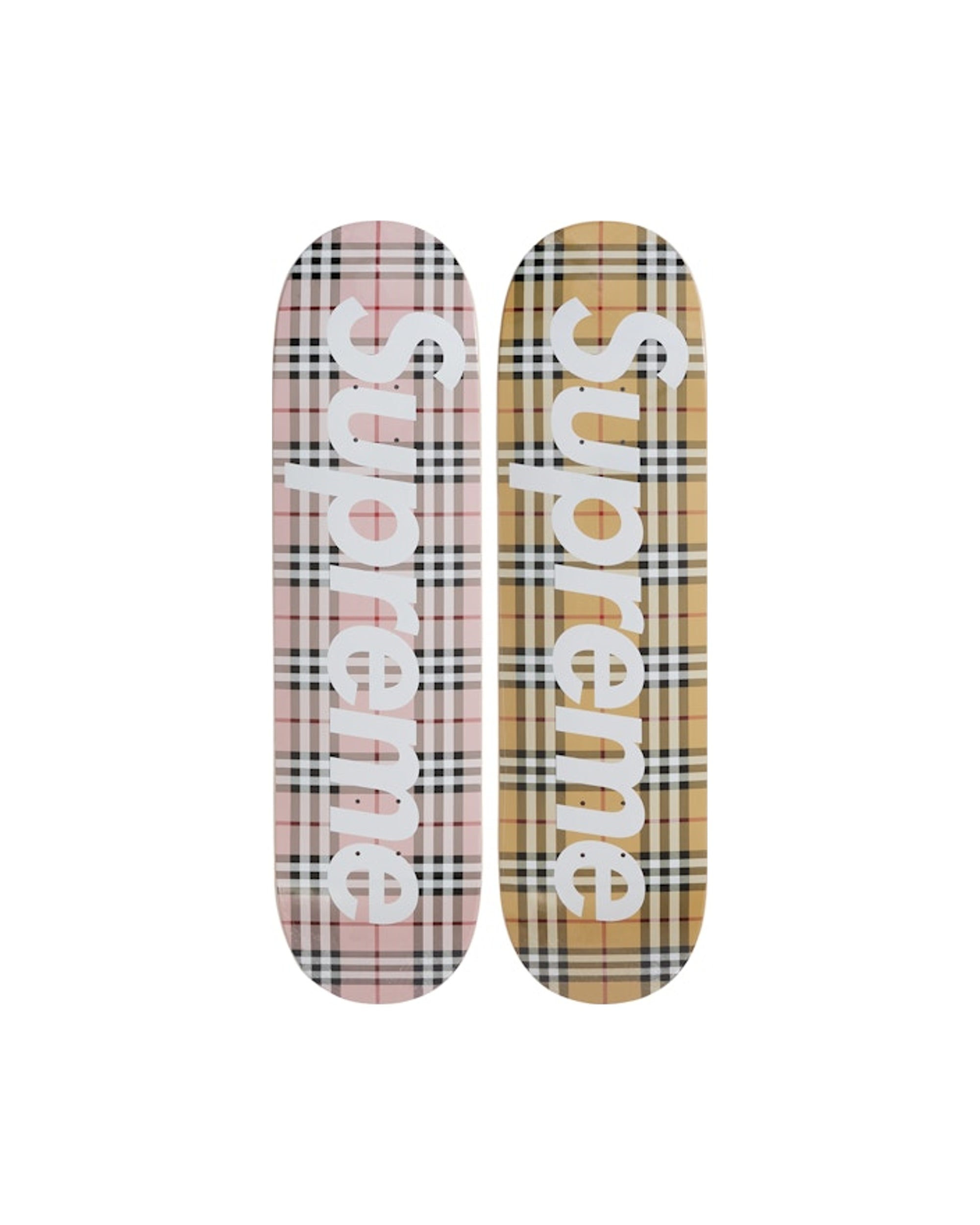 Supreme Burberry Skateboard Deck Set Multi