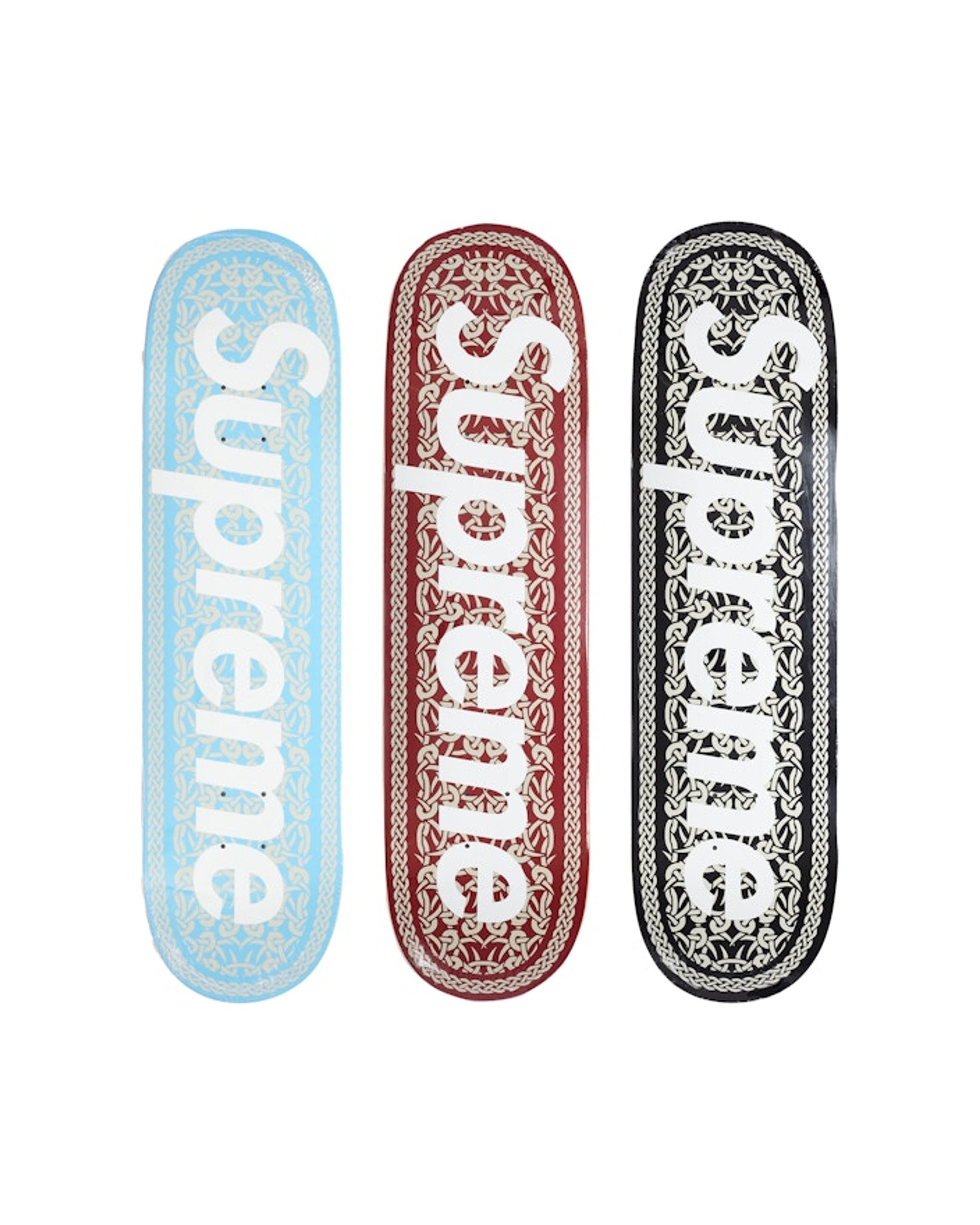 Supreme Celtic Knot Skateboard Deck Set Black/Red/Blue