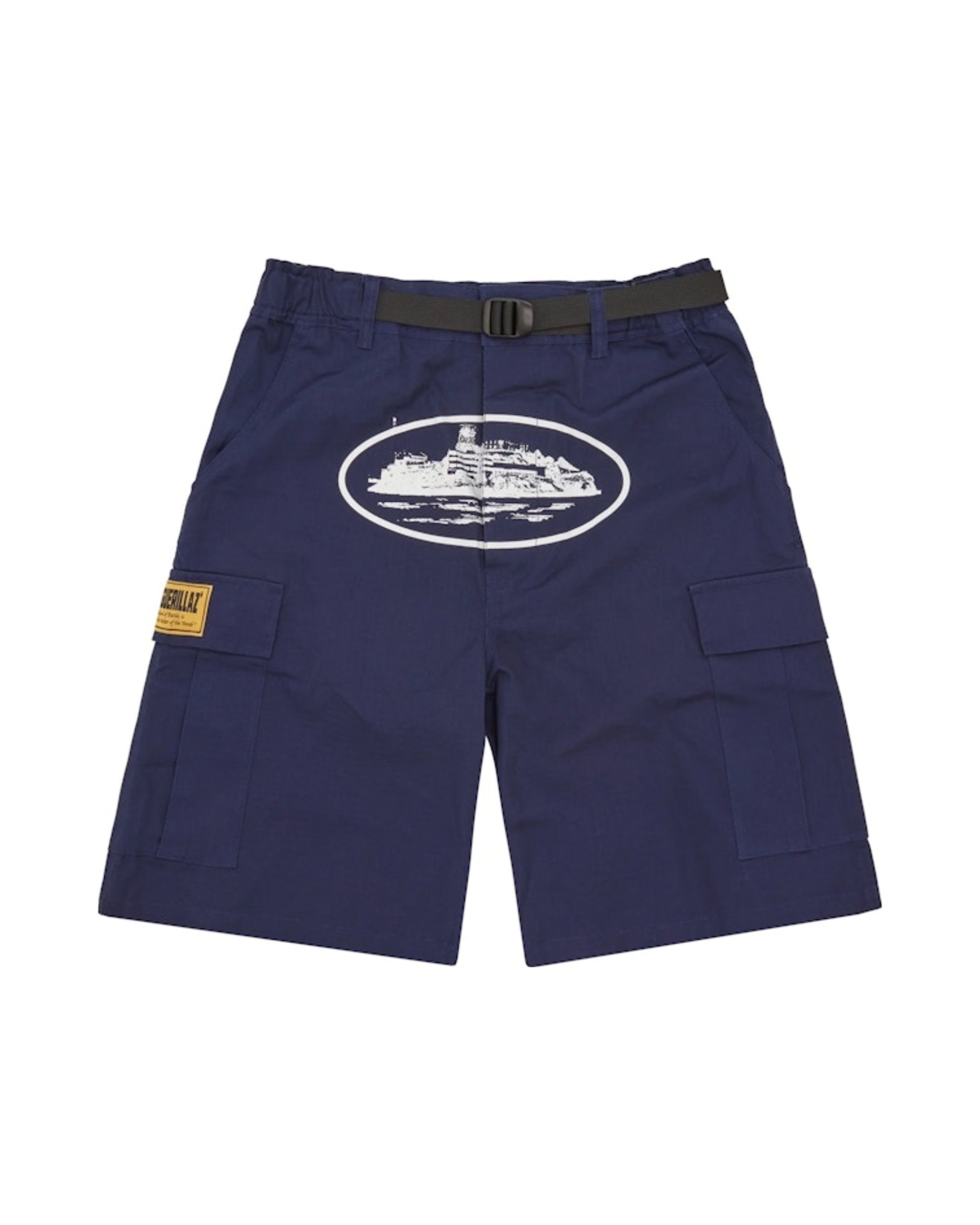 Corteiz Alcatraz Cargo Shorts Navy
