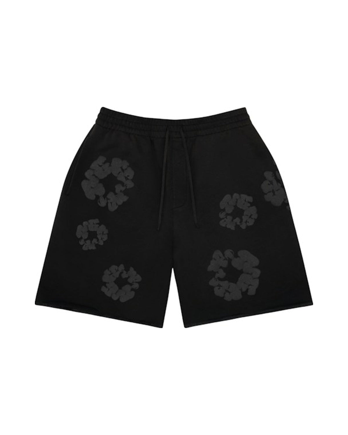 Denim Tears Faded Mono Cotton Wreath Sweatshorts Black