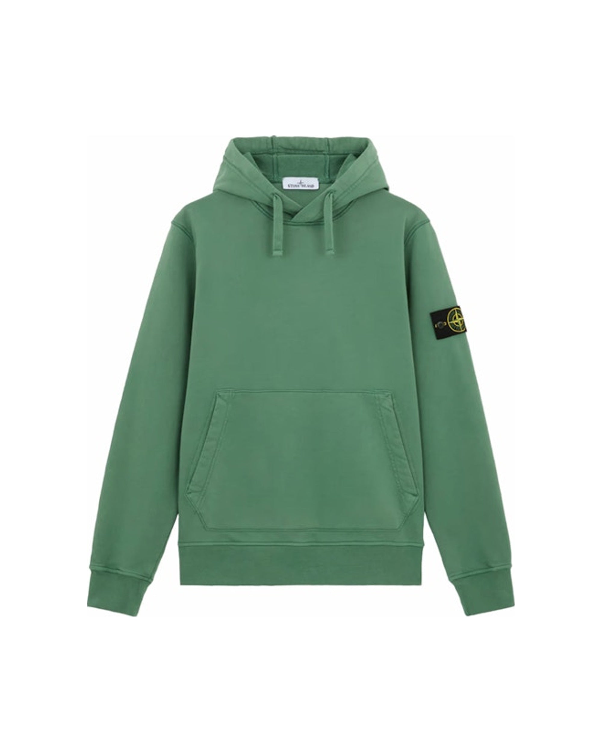 Stone Island Fleece Garment Dyed Hoodie Sage Green