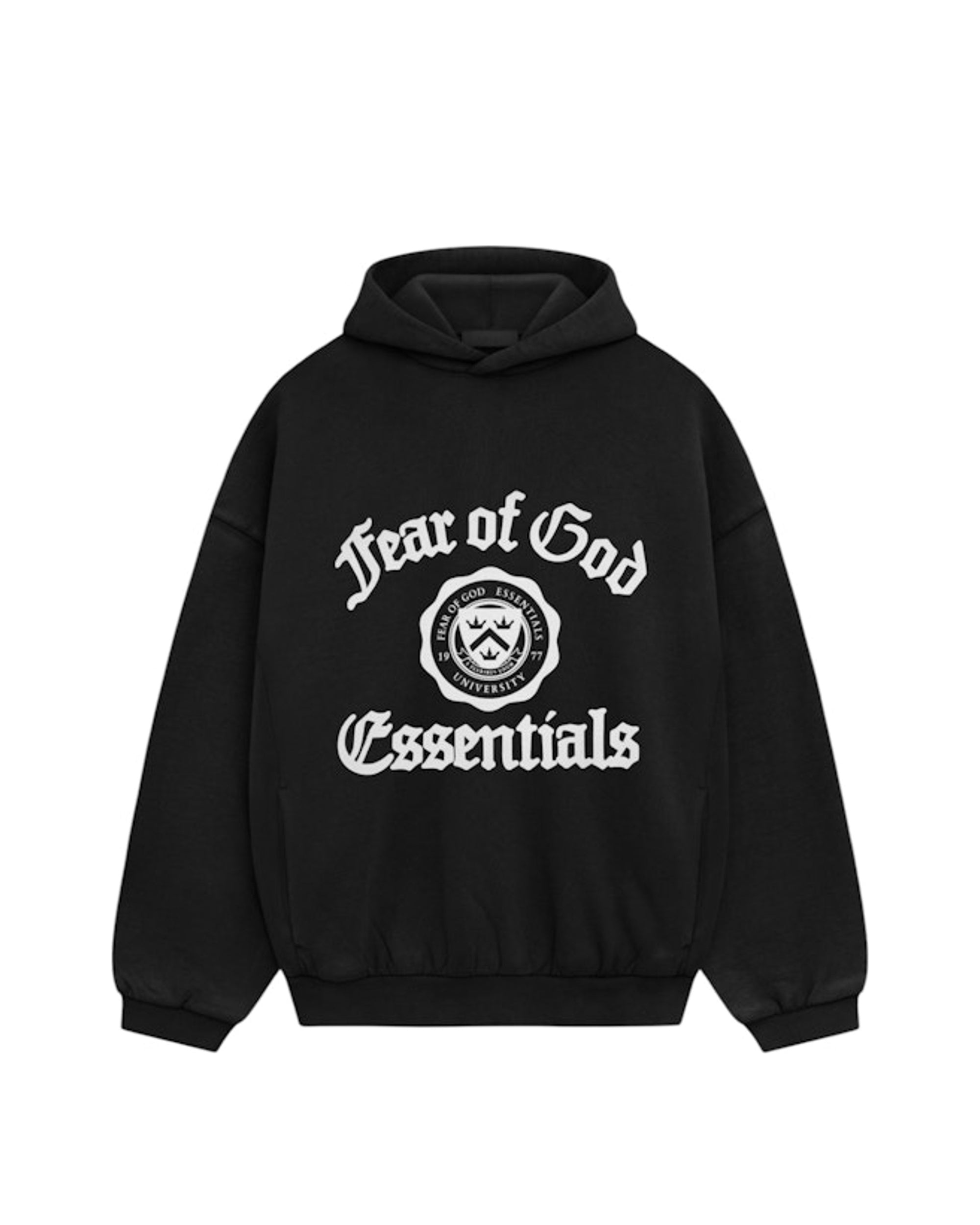 Fear of God Essentials Heavy Fleece Vintage Shrunken Hoodie Black