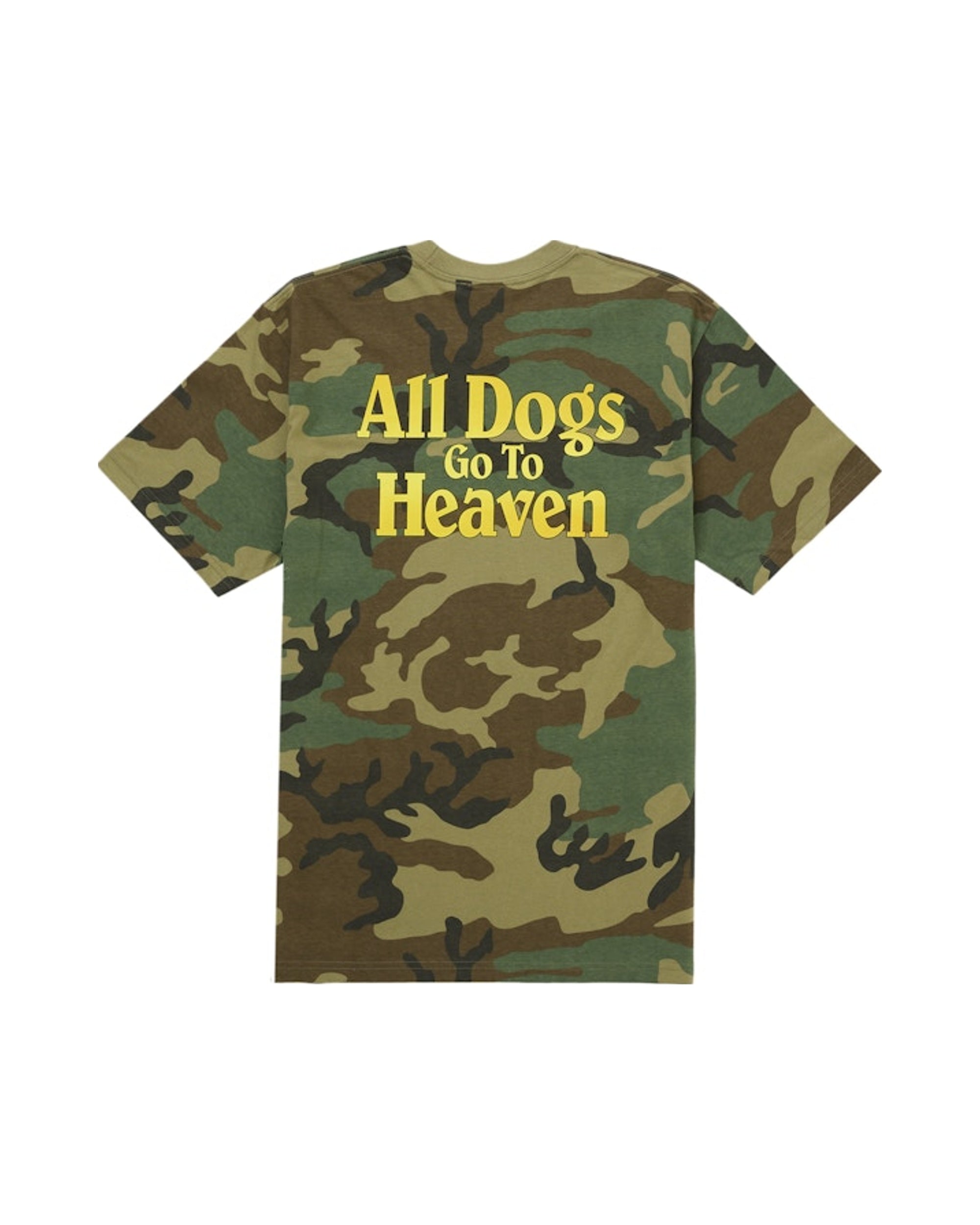Supreme All Dogs Go To Heaven Tee Woodland Camo