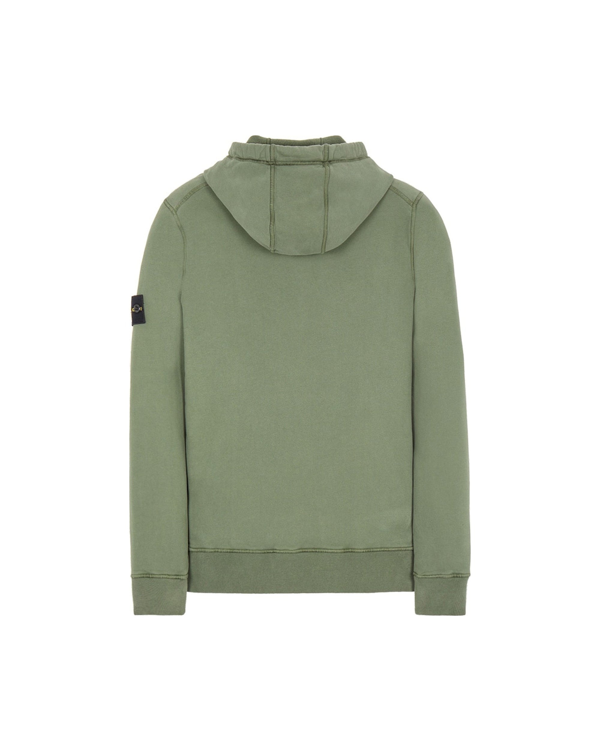 Stone Island 64120 Brushed Cotton Fleece Hoodie Sage