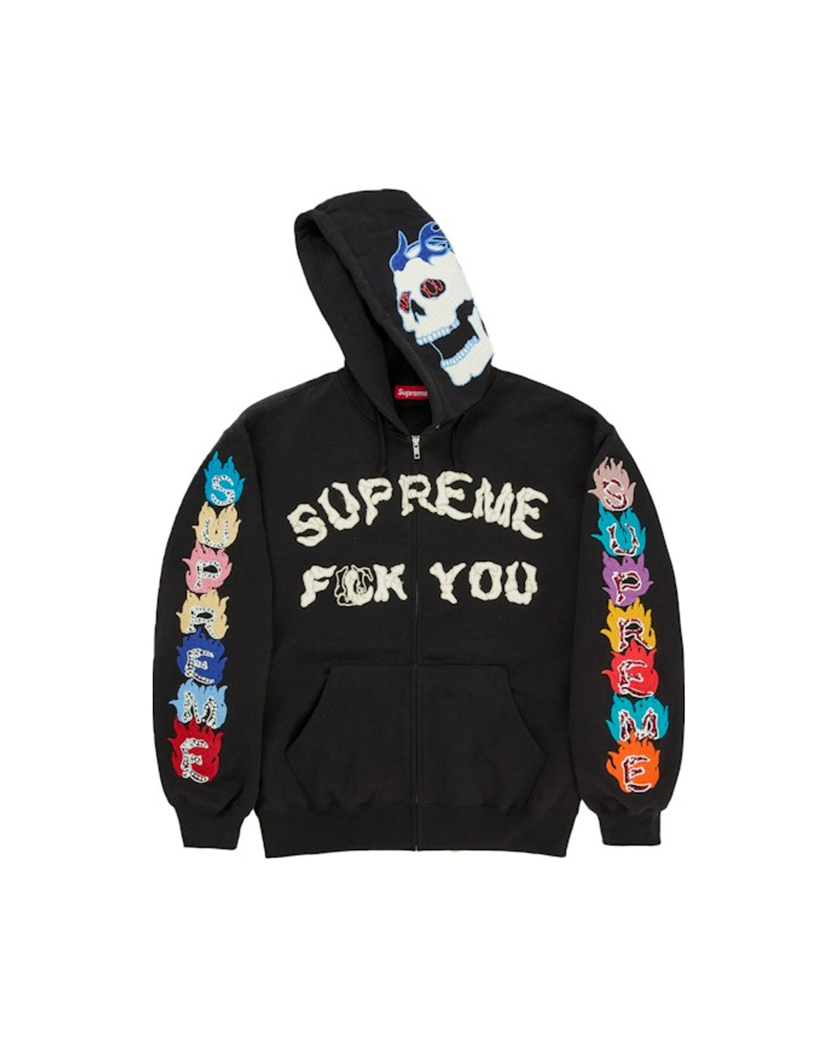 Supreme F**k You Zip Up Hooded Sweatshirt Black