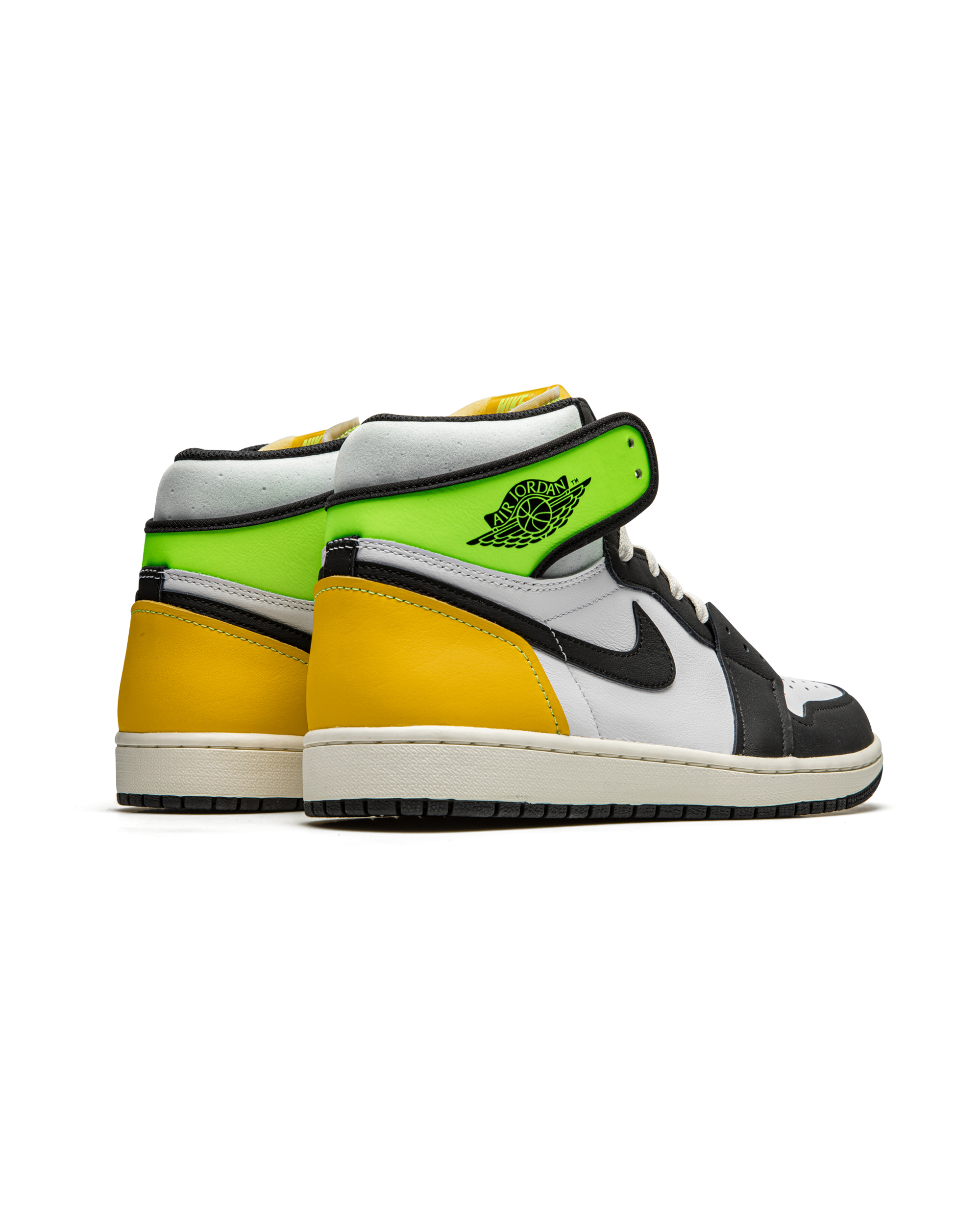 Jordan 1 Retro High White Black Volt University Gold