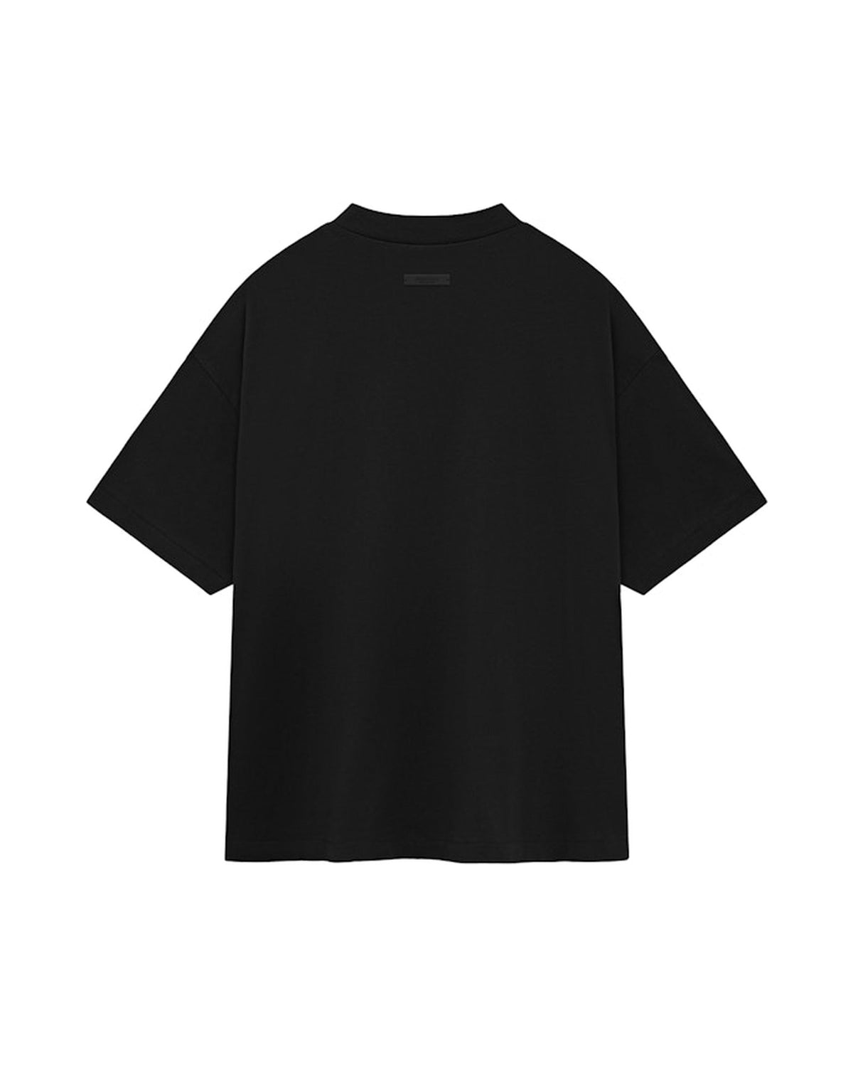 Fear of God Essentials Jersey Crewneck Tee mustana, takaa kuvattuna, oversized-fit ja niskan logomerkki