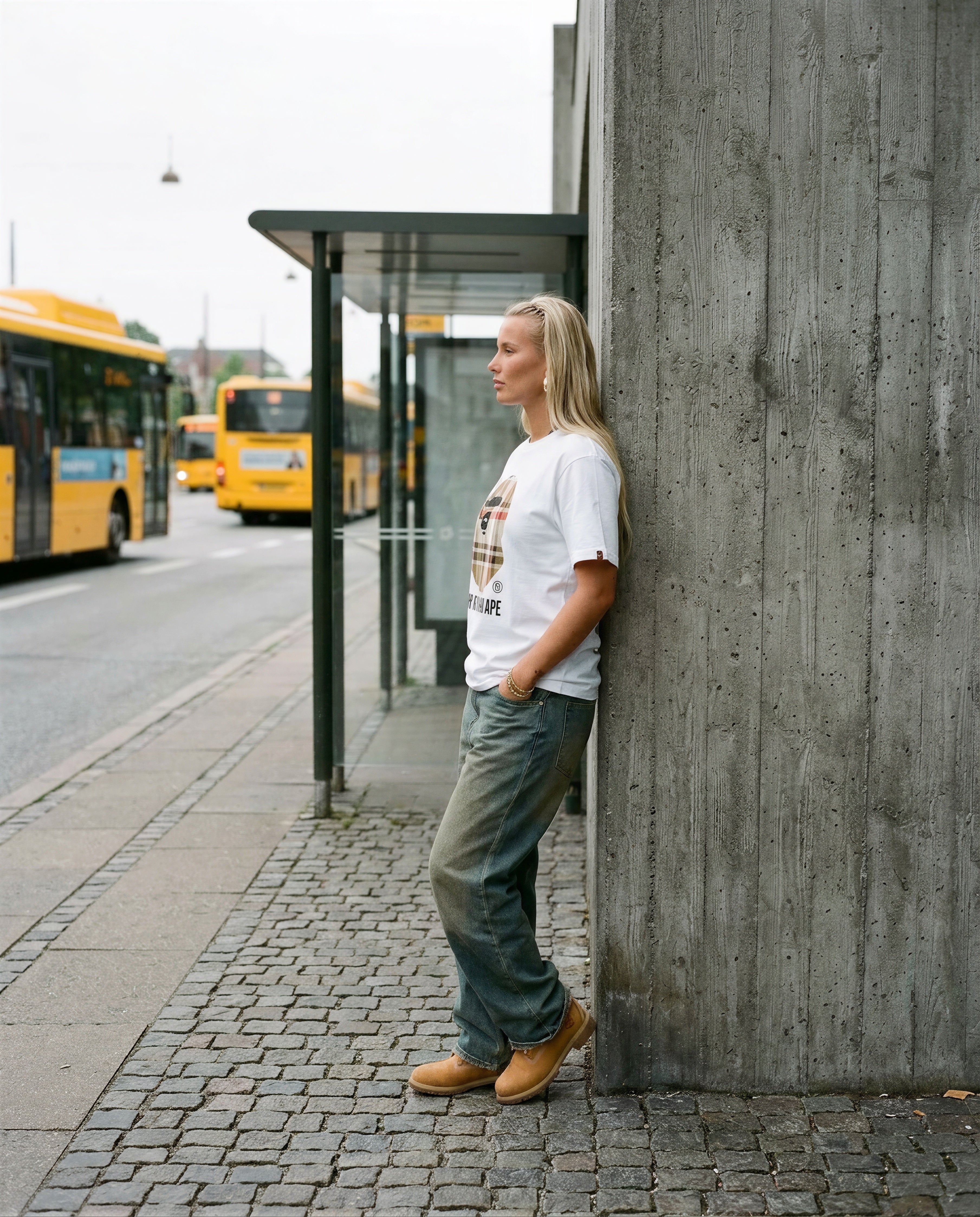 Bape Big Head Plaid T-shirt White