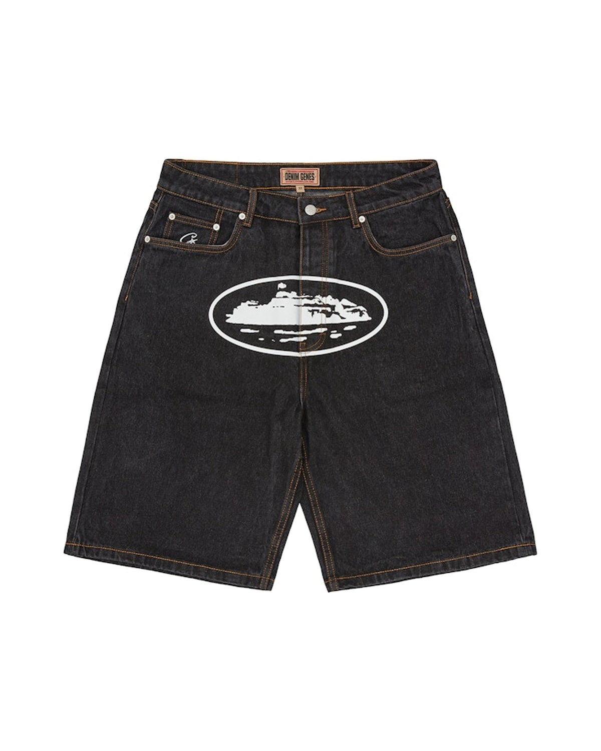 Corteiz Alcatraz Denim Shorts Washed Black