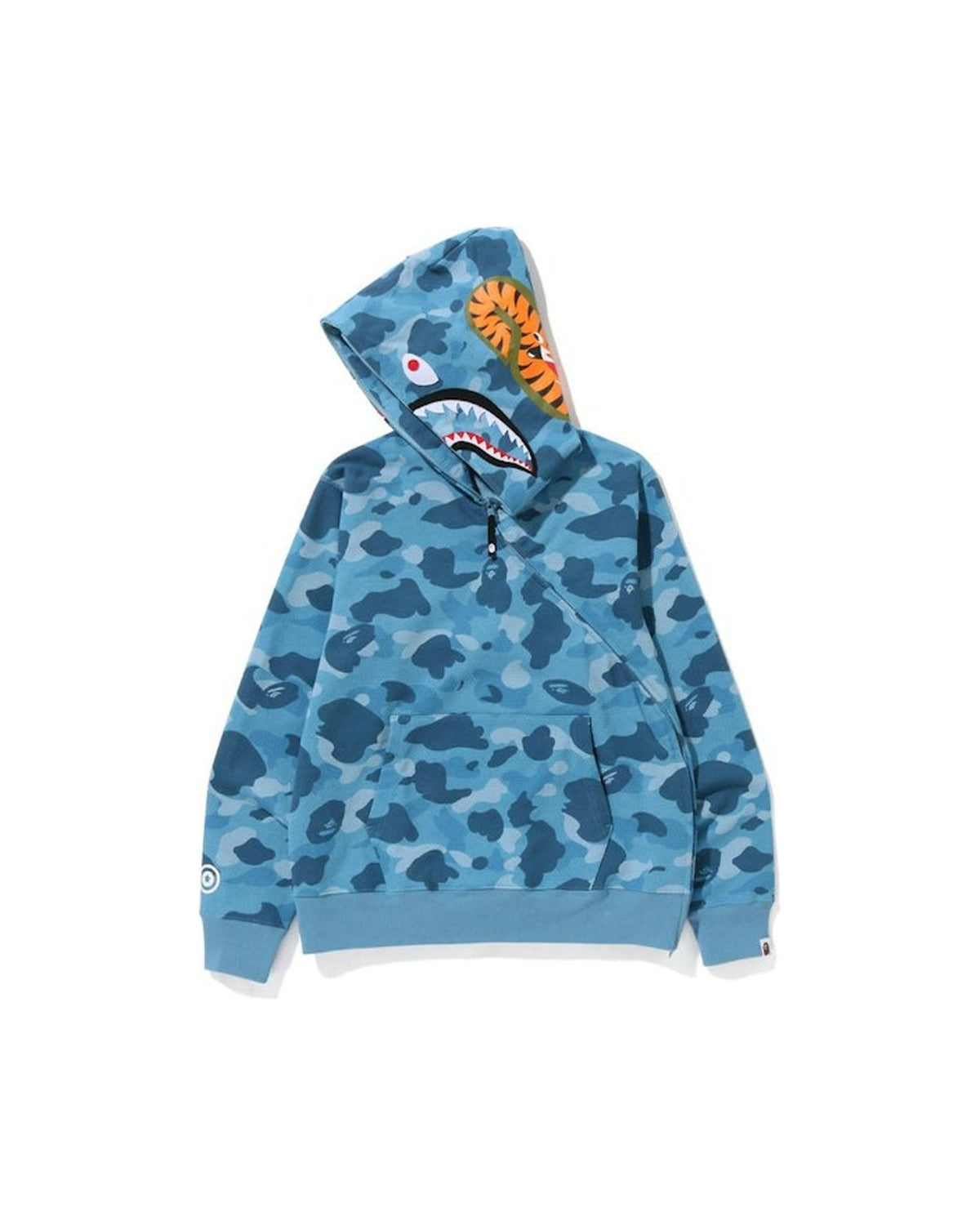 BAPE Honeycomb Camo Shark Full Zip Hoodie Blue