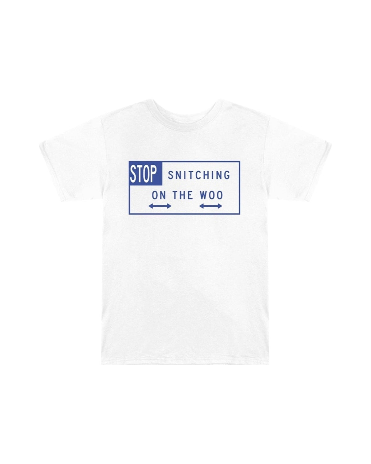 Pop Smoke x Vlone Stop Snitching T-Shirt White/Blue