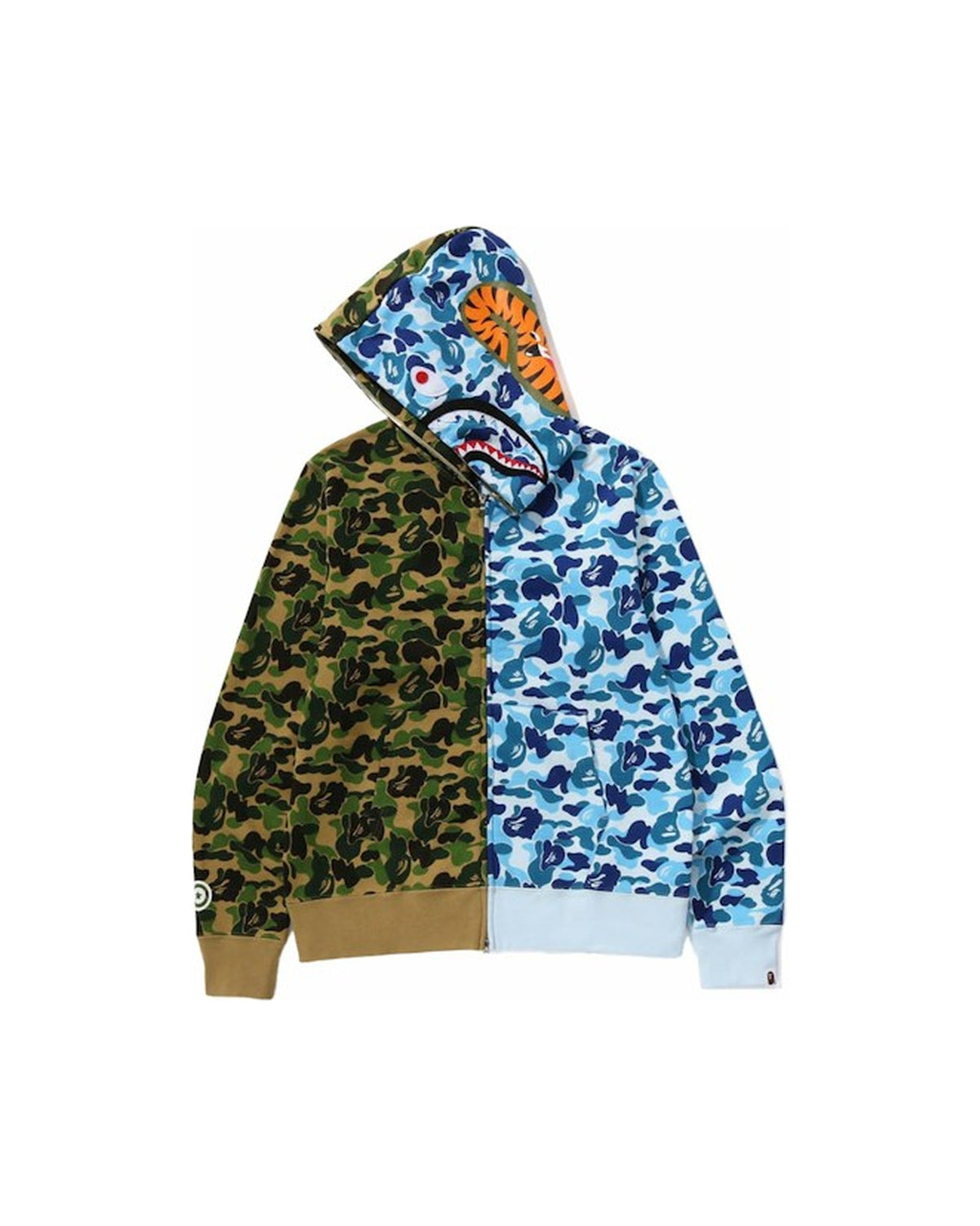 BAPE ABC Camo Crazy Shark Full Zip Hoodie Green/Blue