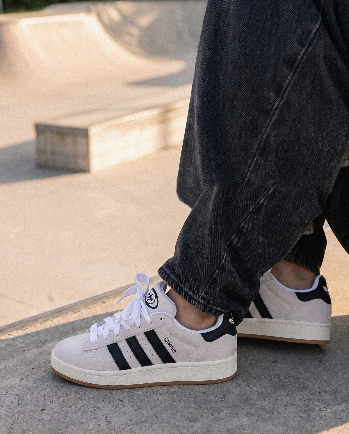 adidas Campus 00s Crystal White Core Black (Women's) - on foot