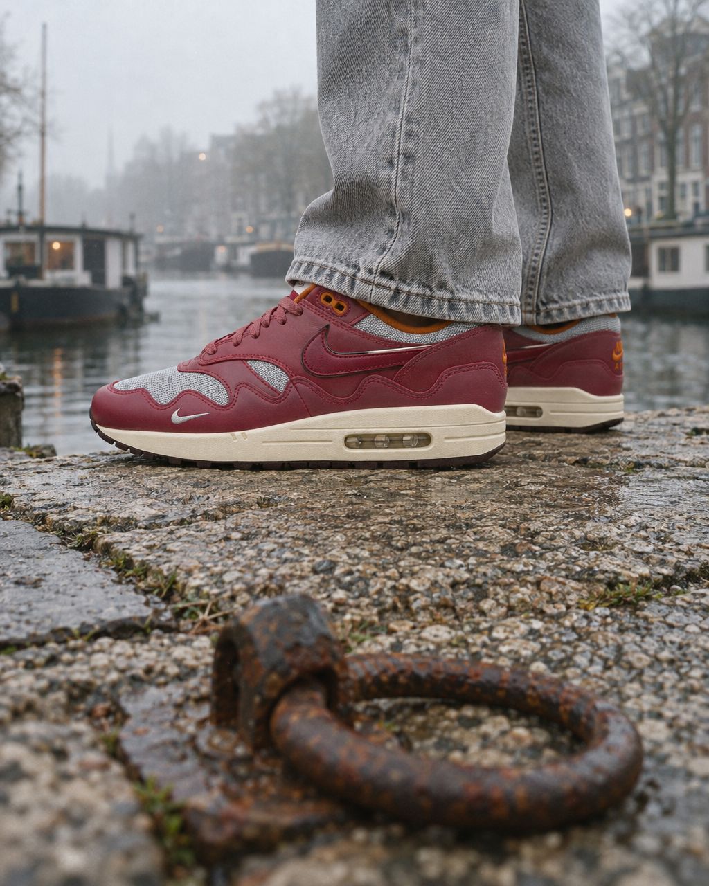 Nike Air Max 1 Patta Waves Rush Maroon - on-foot