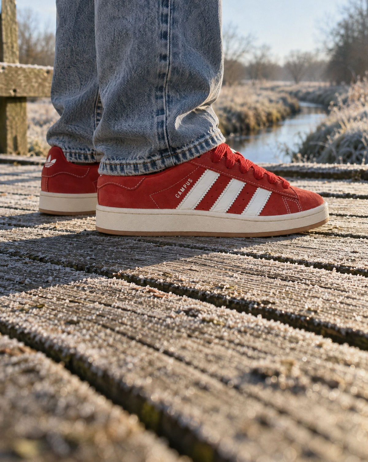 adidas Campus 00s Better Scarlet Cloud White - on-foot