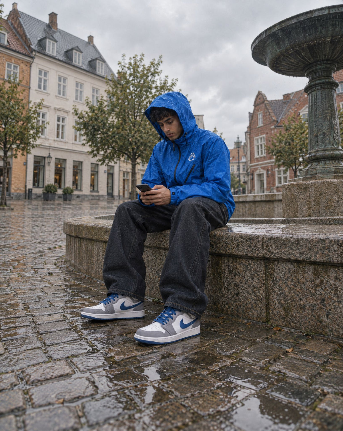 Jordan 1 Mid True Blue - streetstyle i København