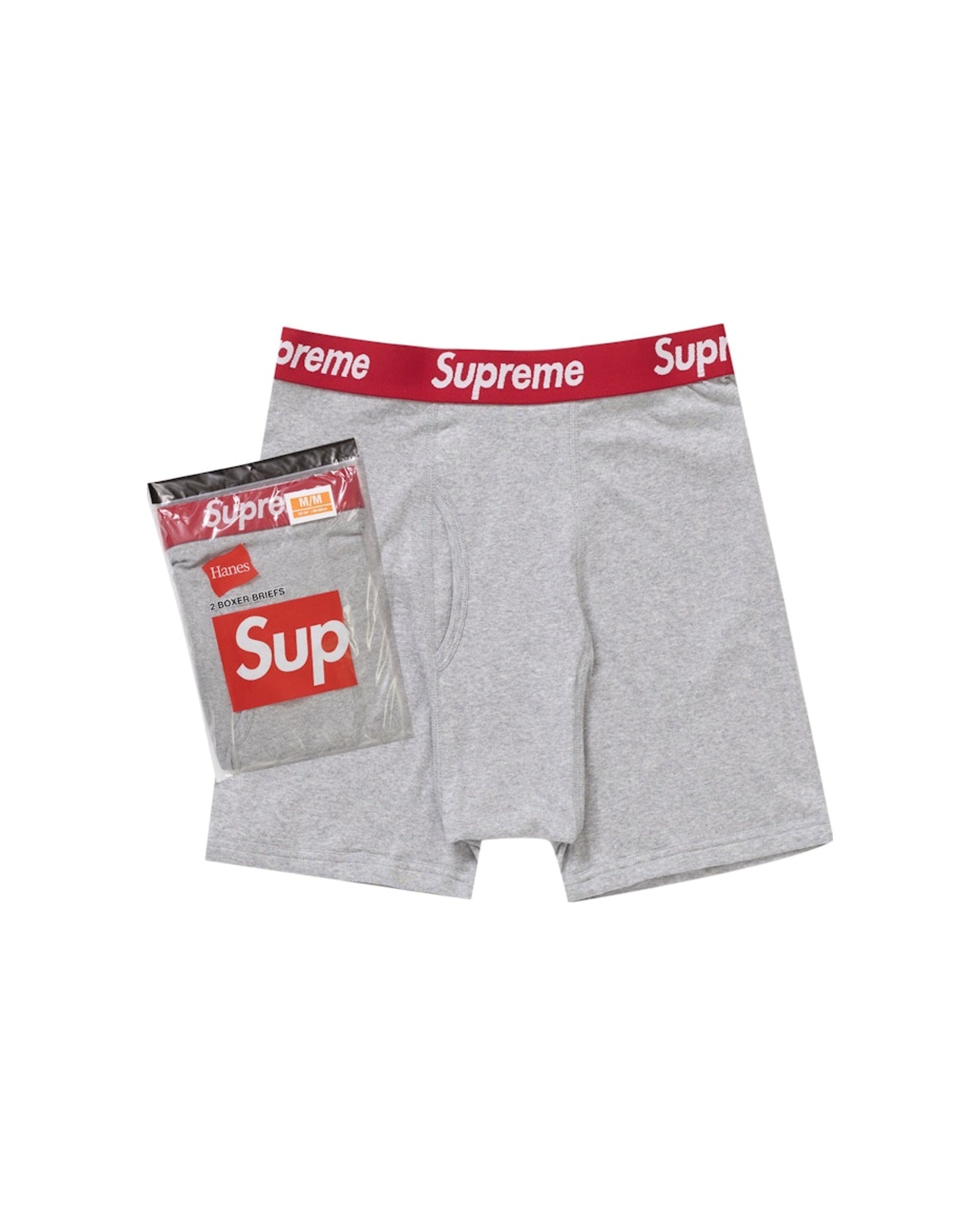 Supreme Hanes Boxer Briefs (2 Pack) Heather Grey