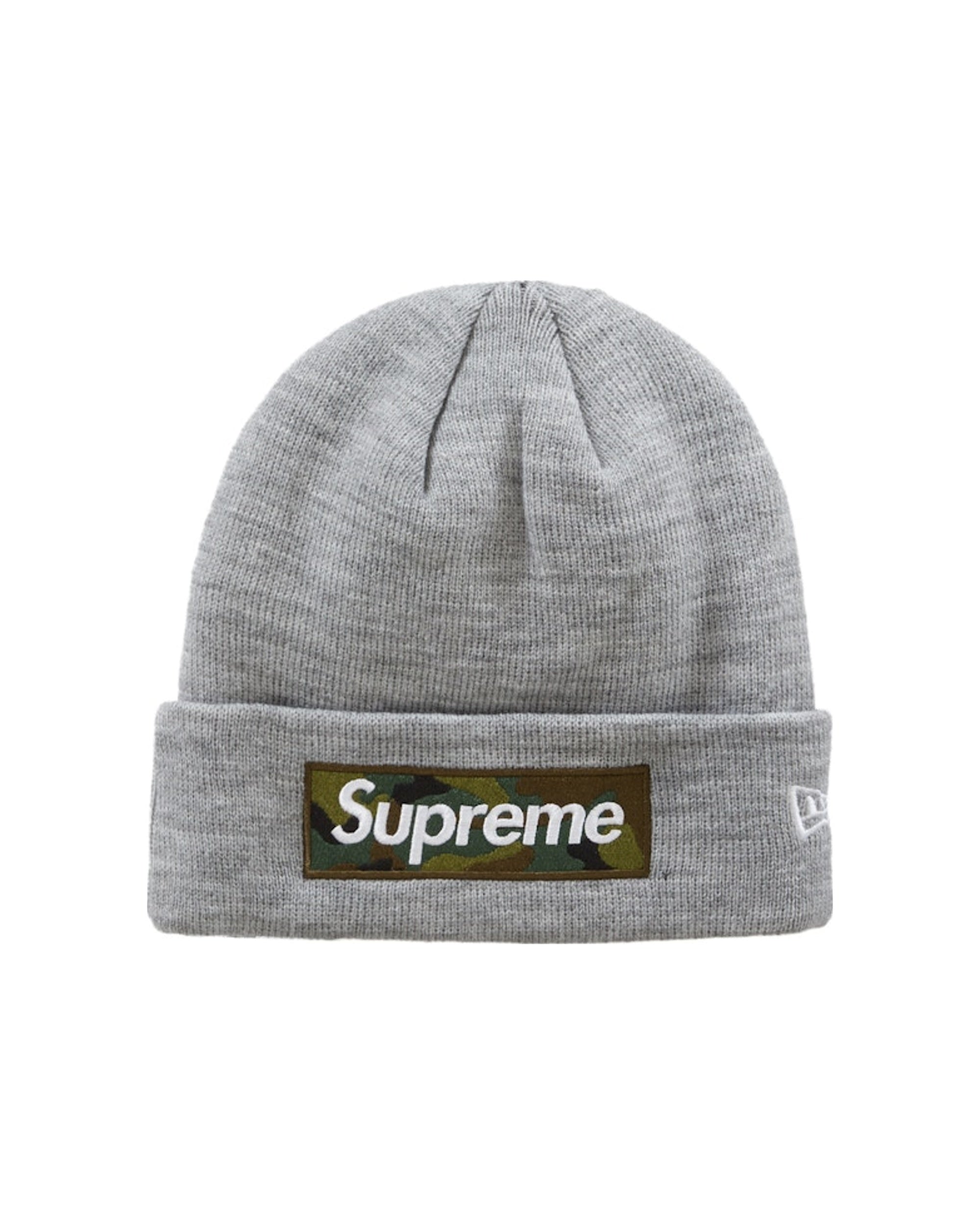 Supreme New Era Box Logo Beanie (FW23) Heather Grey