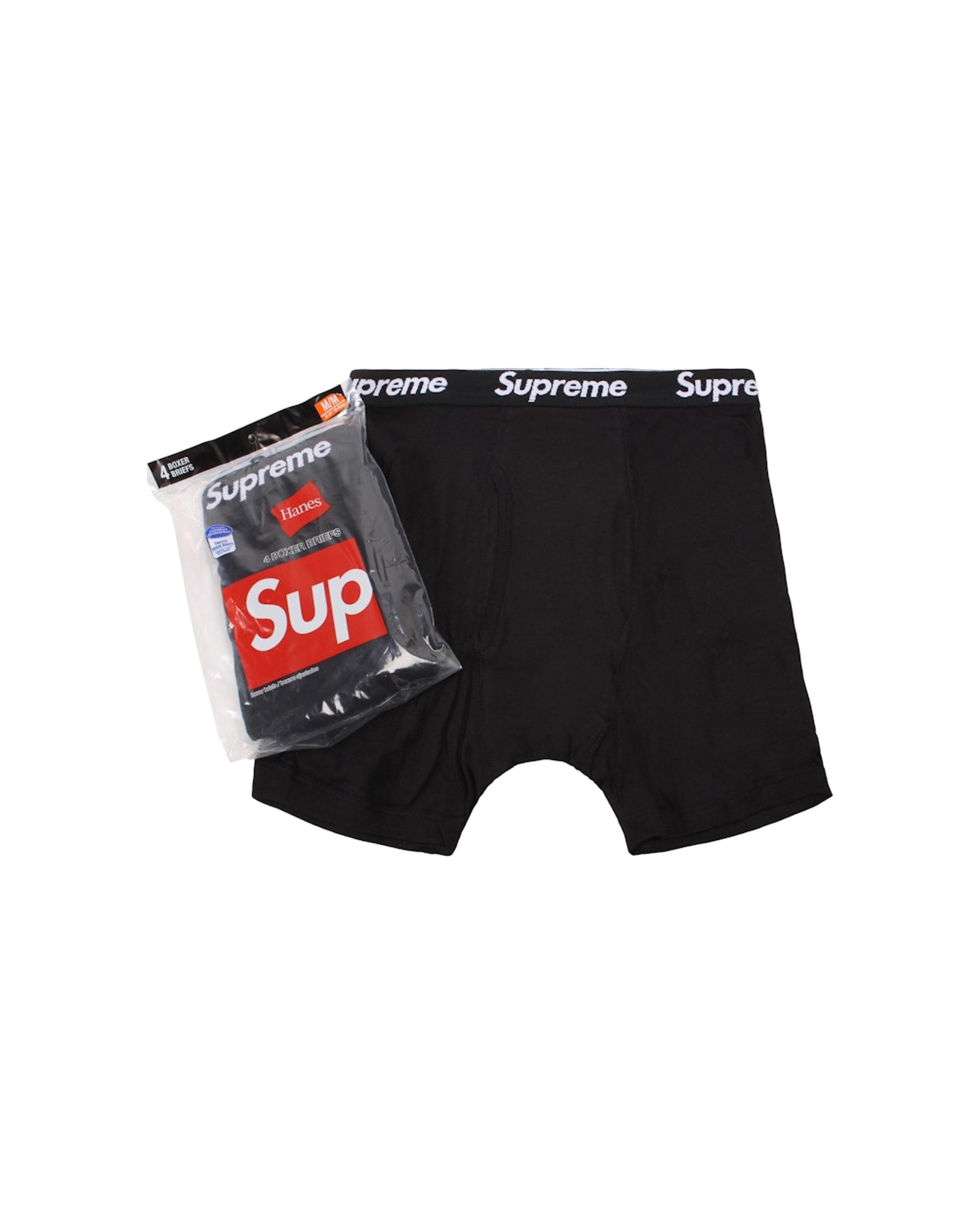 Supreme Hanes Boxer Briefs (4 Pack) Black