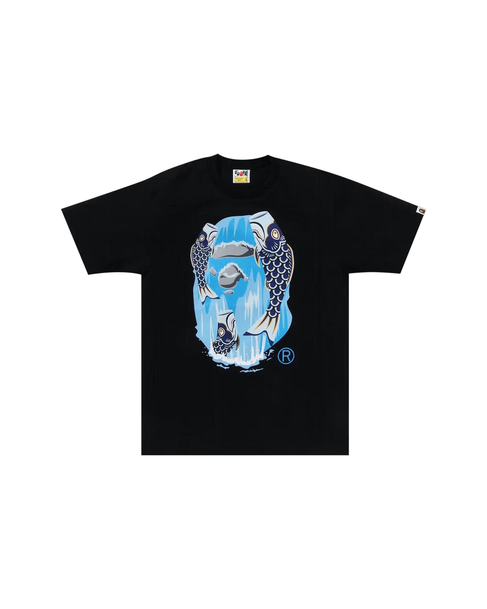 BAPE Koinobori Waterfall Ape Head Tee Black