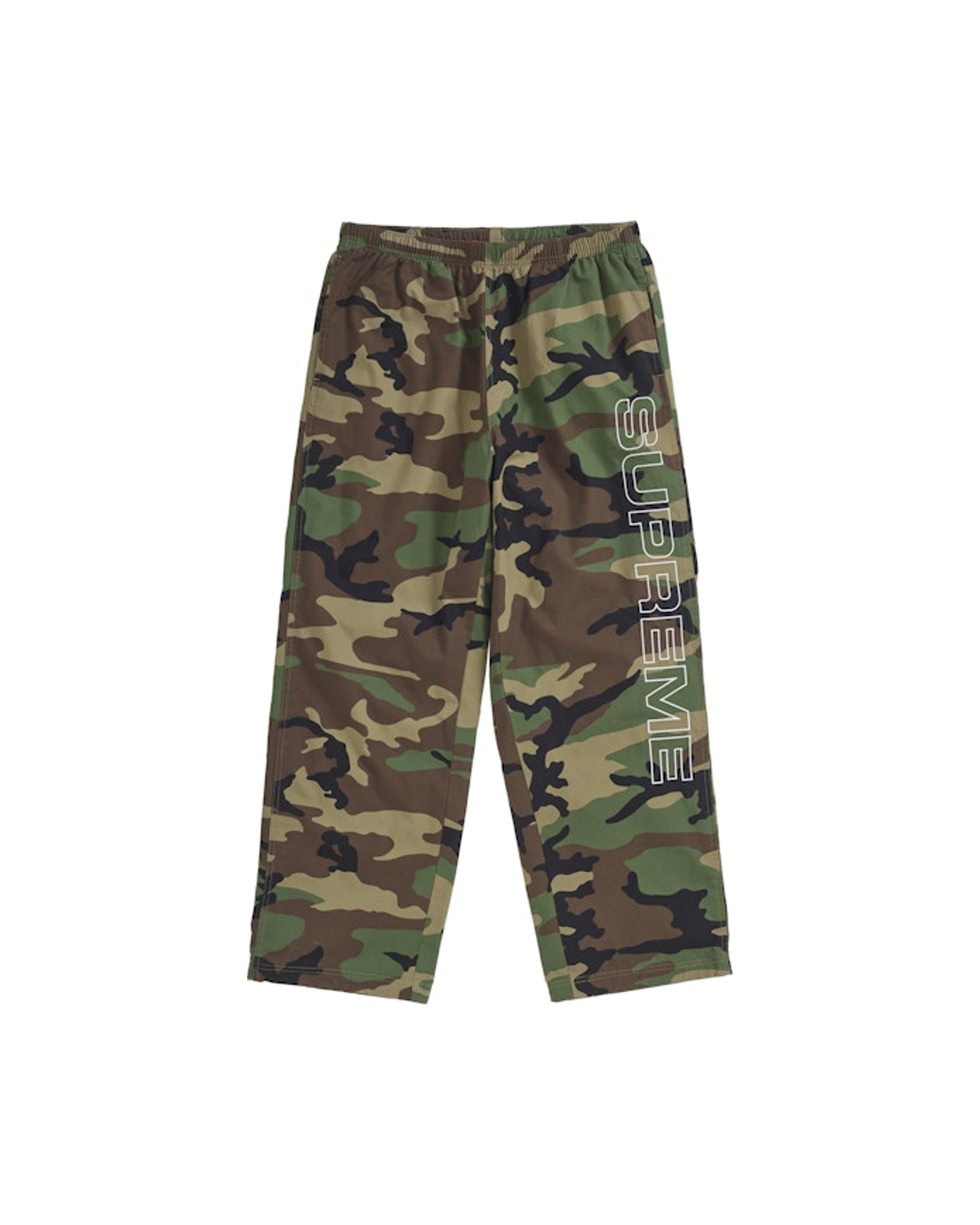 Supreme Spellout Embroidered Ripstop Track Pant Woodland Camo