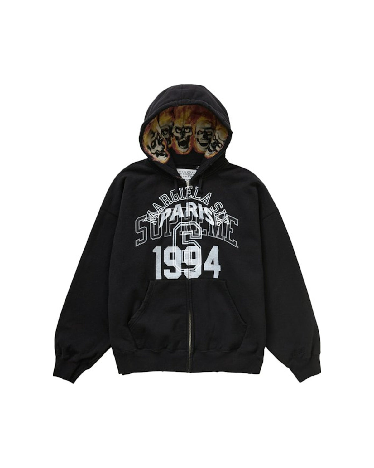 Supreme MM6 Maison Margiela Zip Up Hooded Sweatshirt Black