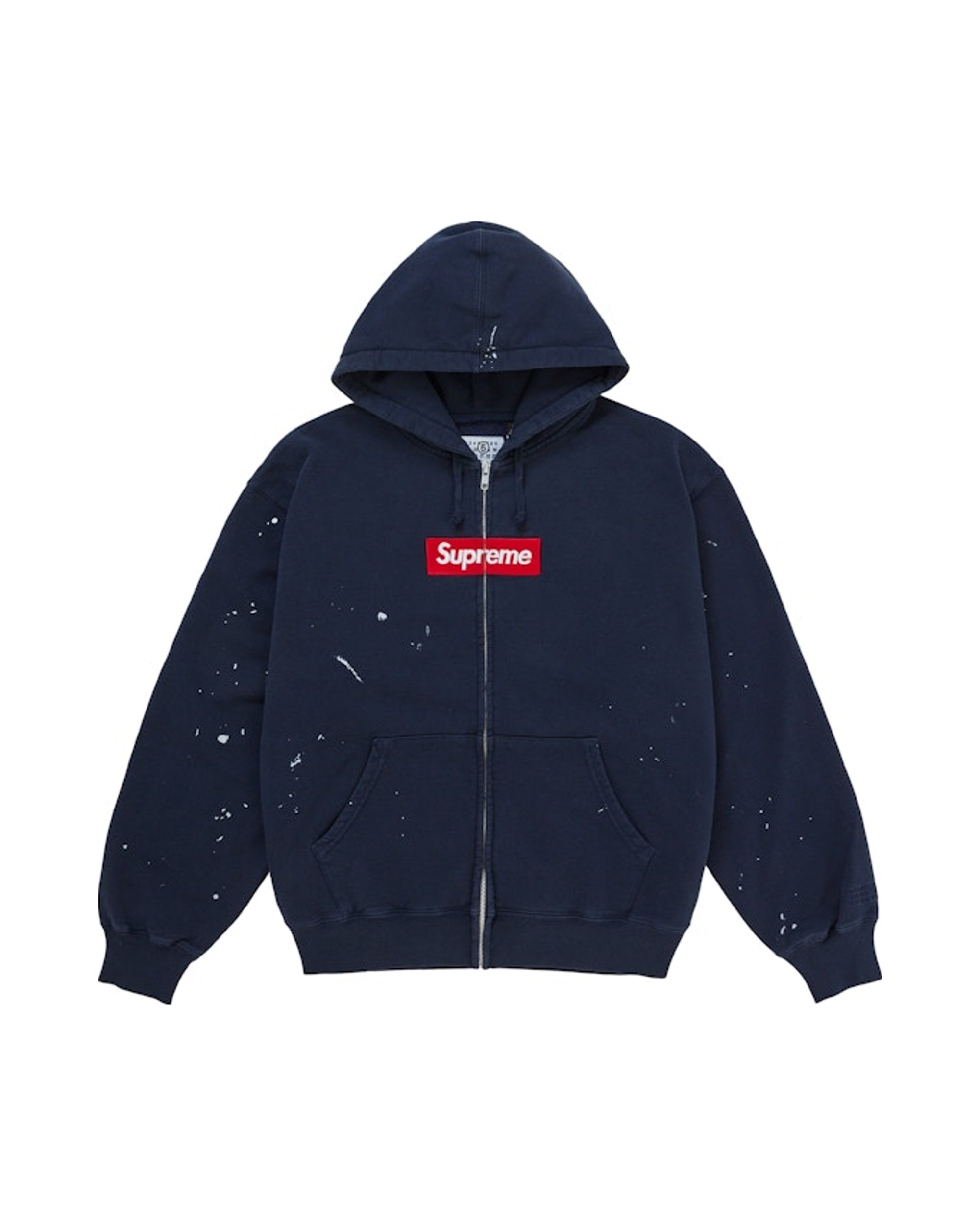 Supreme MM6 Maison Margiela Box Logo Zip Up Hooded Sweatshirt Navy