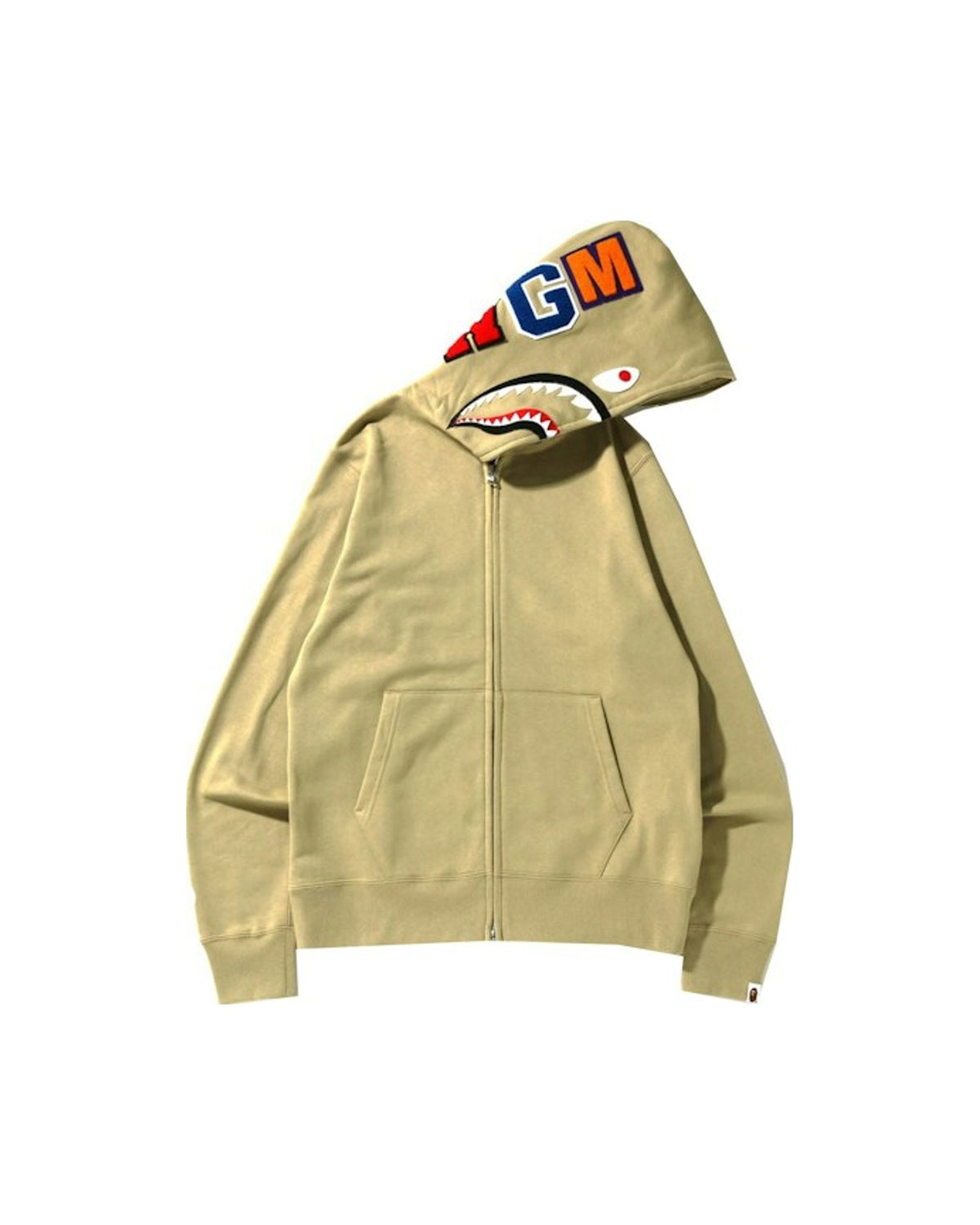 BAPE Shark Full Zip Hoodie (SS22) Beige