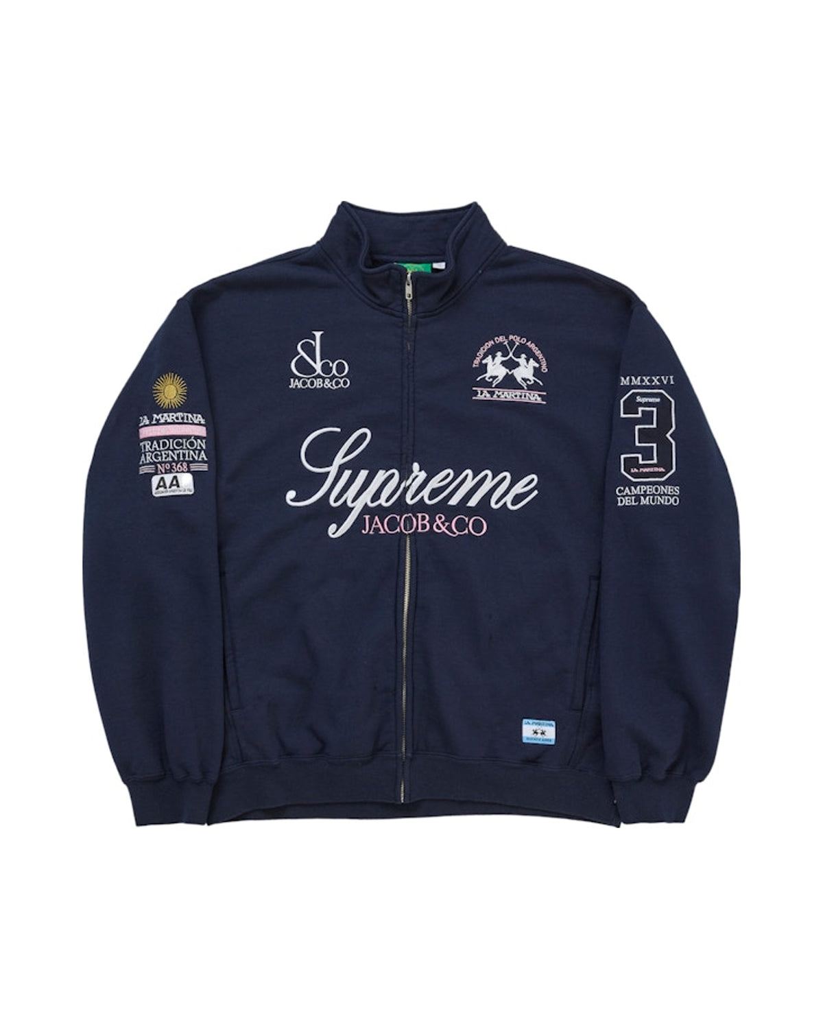 Supreme La Martina Zip Up Sweatshirt Navy