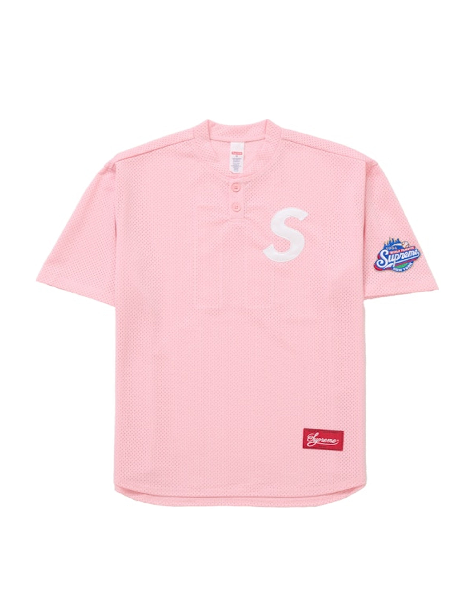 Supreme S Logo Baseball Henley (SS25) Pink