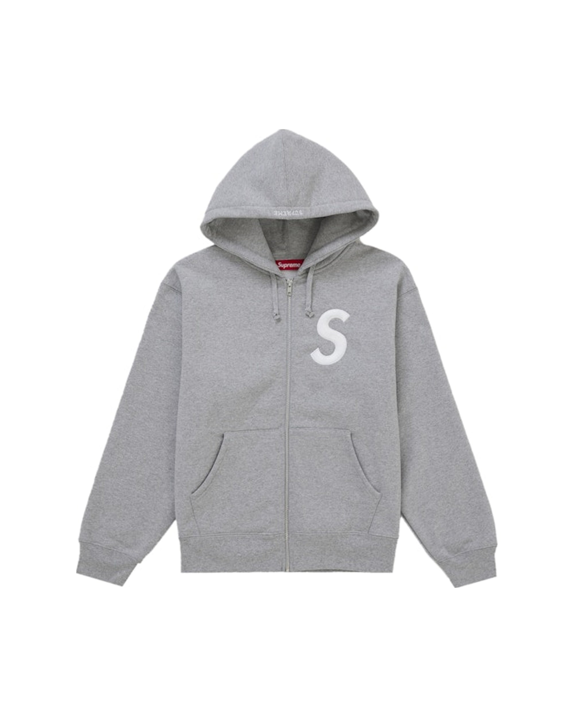 Supreme S Logo Zip Up Hooded Sweatshirt (FW25) Heather Grey